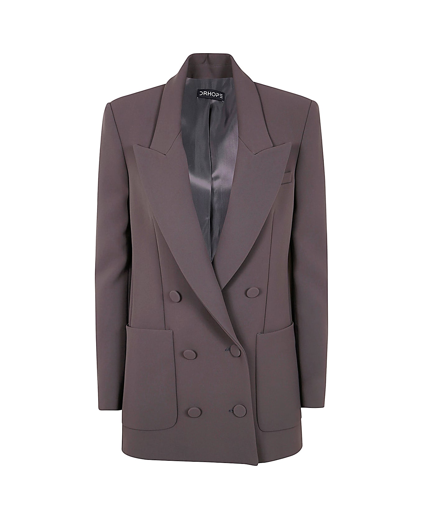 Drhope Over Double Breasted Coat - Dark Grey