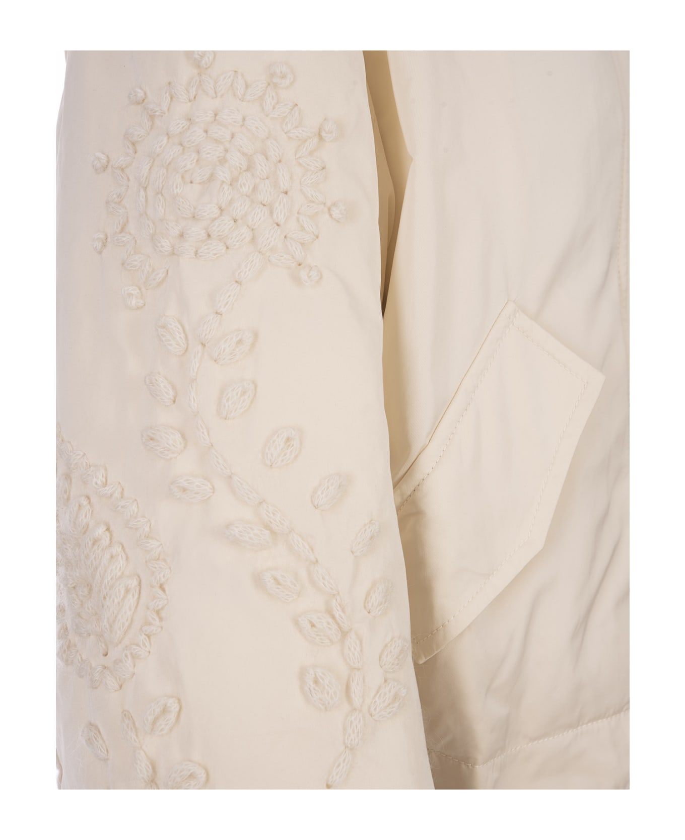 Ermanno Scervino White Jacket With Embroidery On Sleeves - White ジャケット