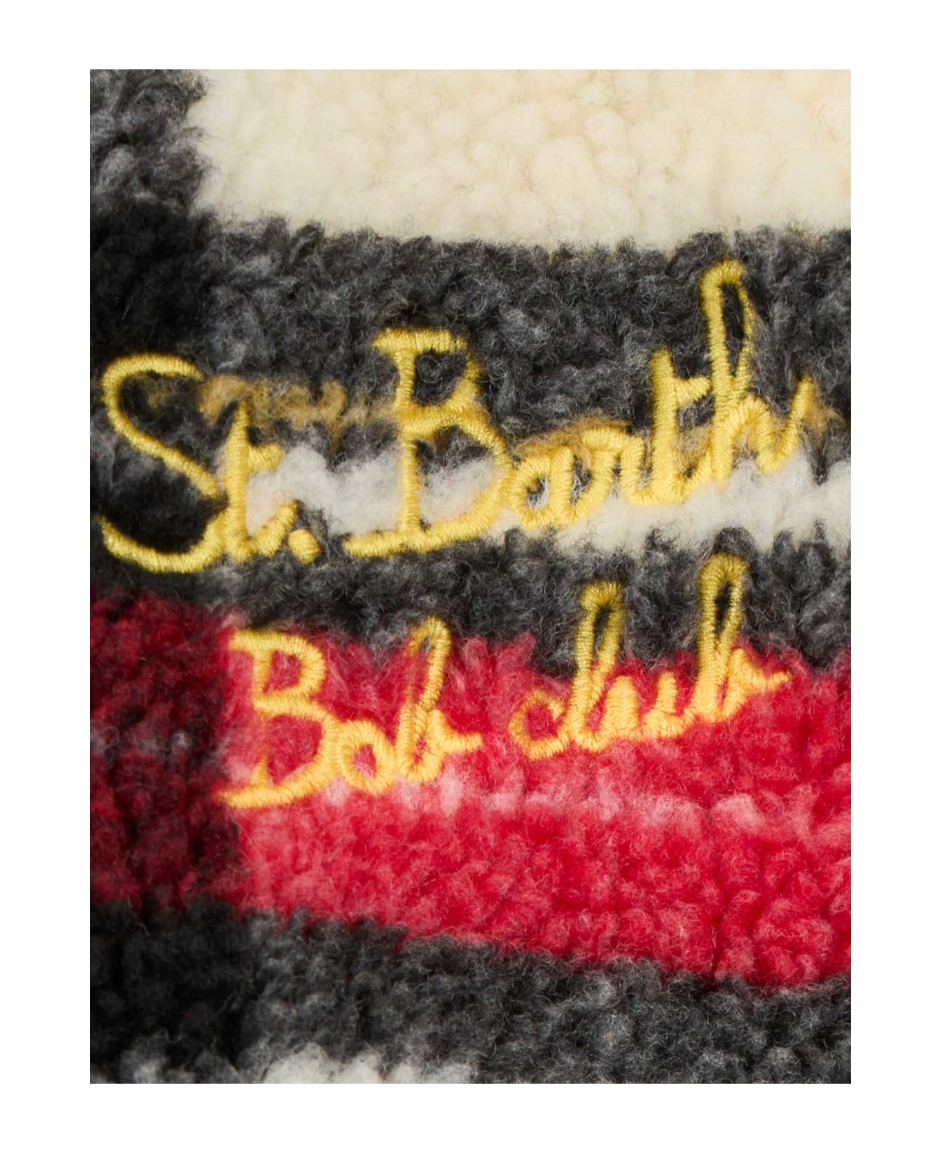 MC2 Saint Barth Girl Sherpa Jacket With Tartan Print - WHITE