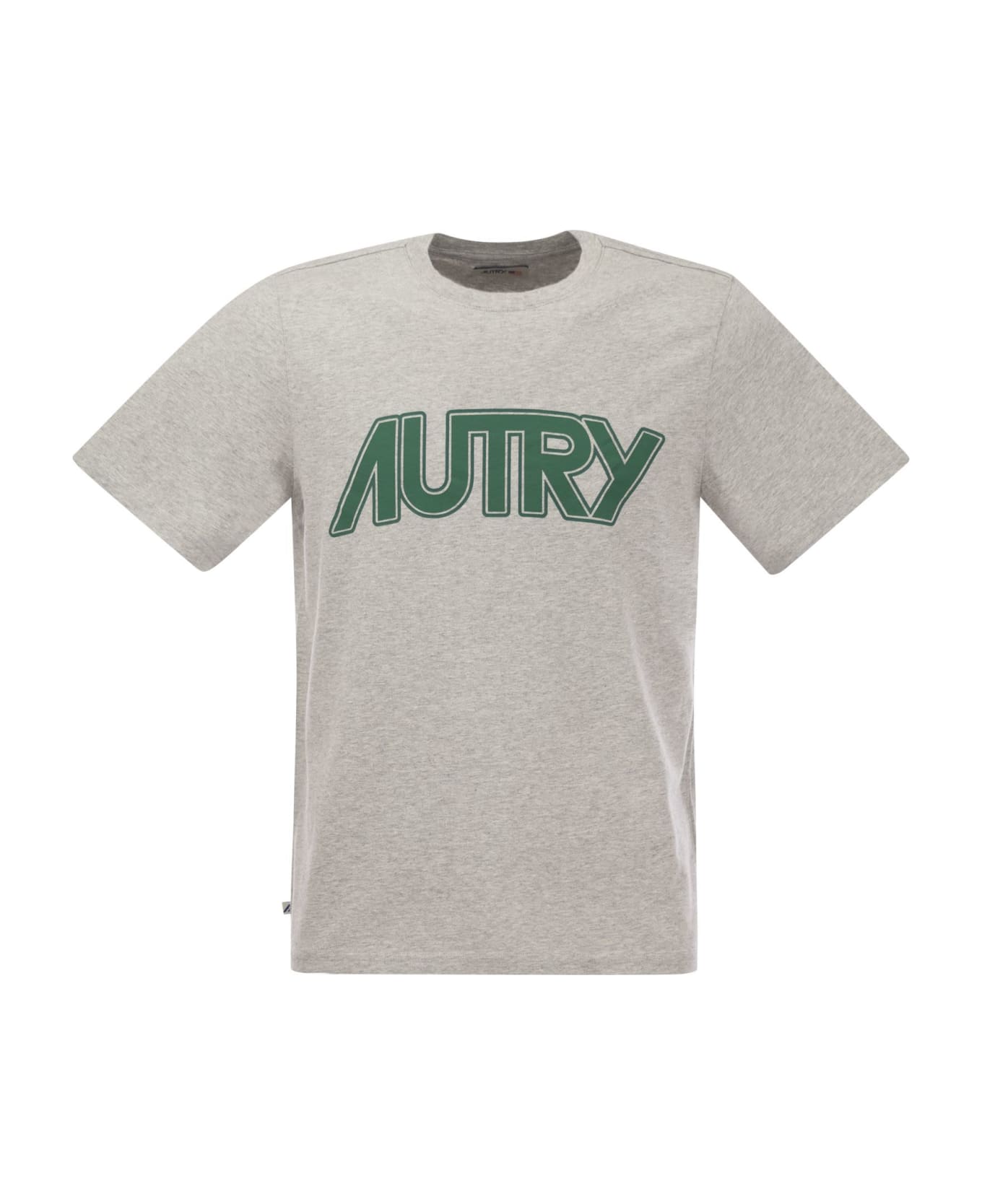 Autry Crew-neck T-shirt With Front Logo - Grey Tシャツ