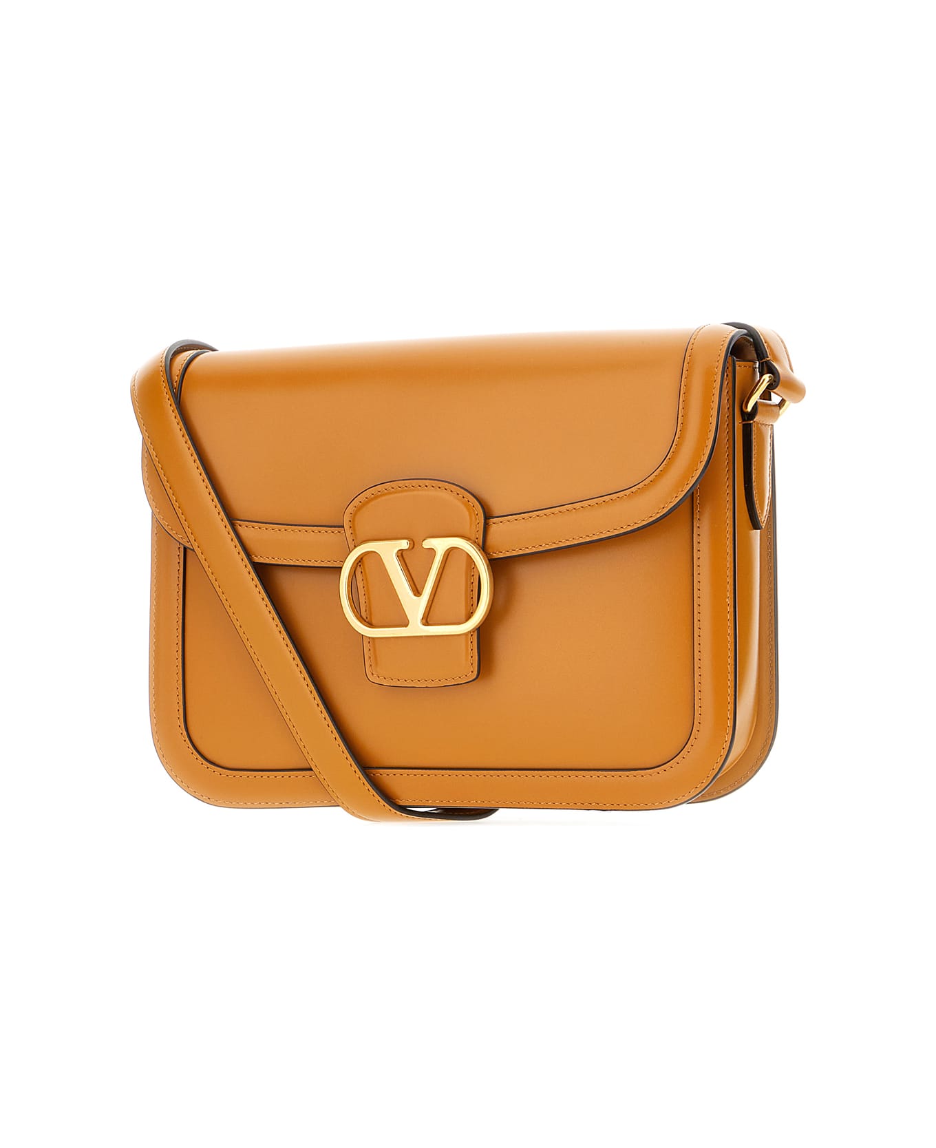 Valentino Garavani Camel Leather 9to5 Shoulder Bag - GOLDEN CUIR