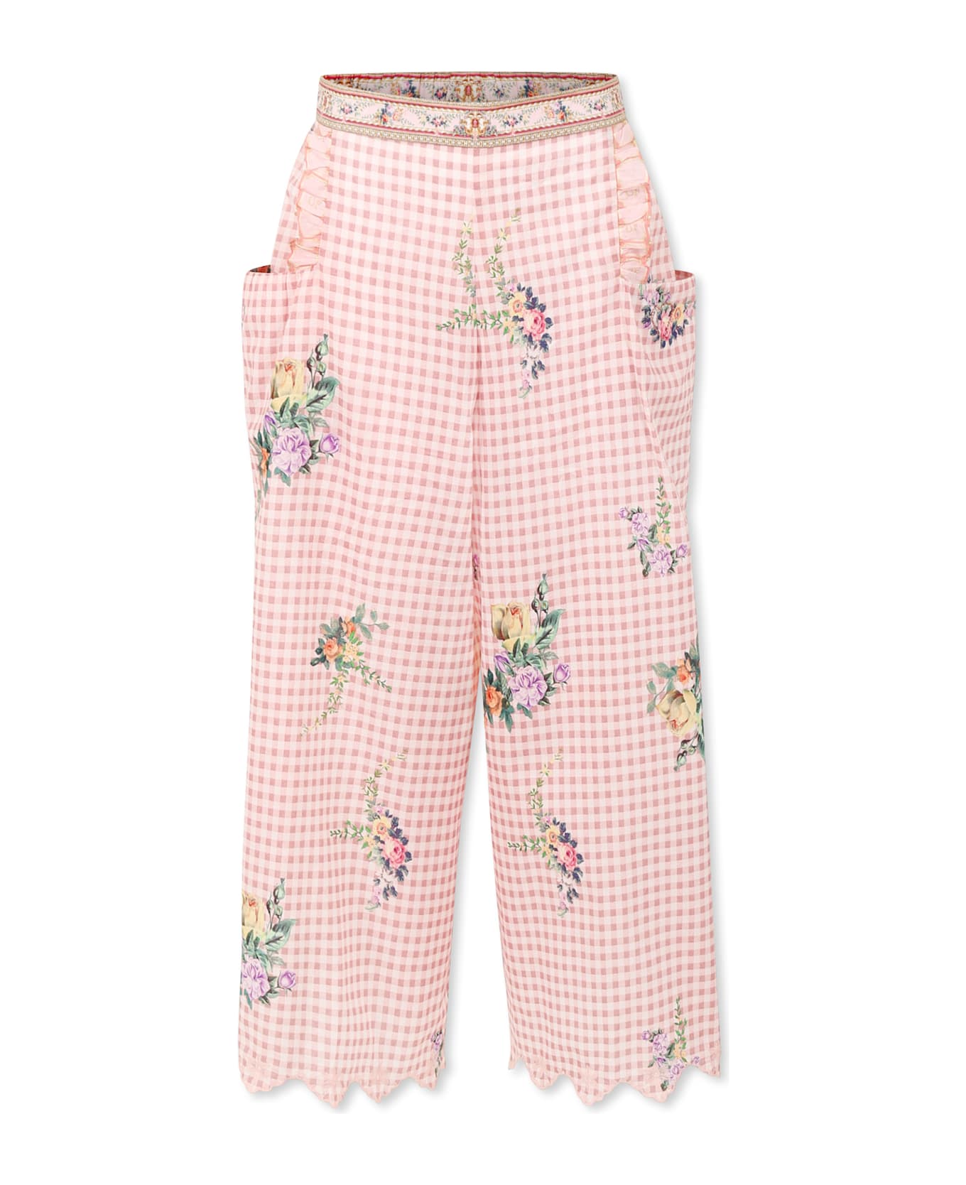 Camilla Pink Trousers For Girl With Floral Print - Pink