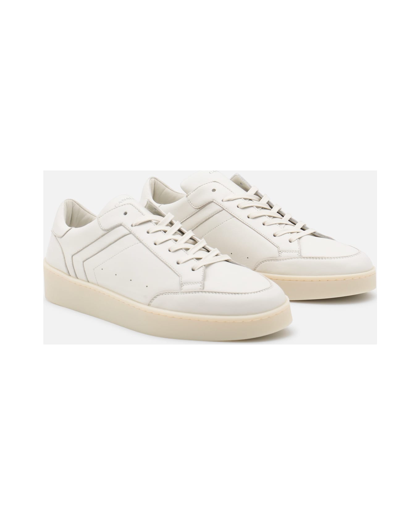 Canali White Leather Sneakers