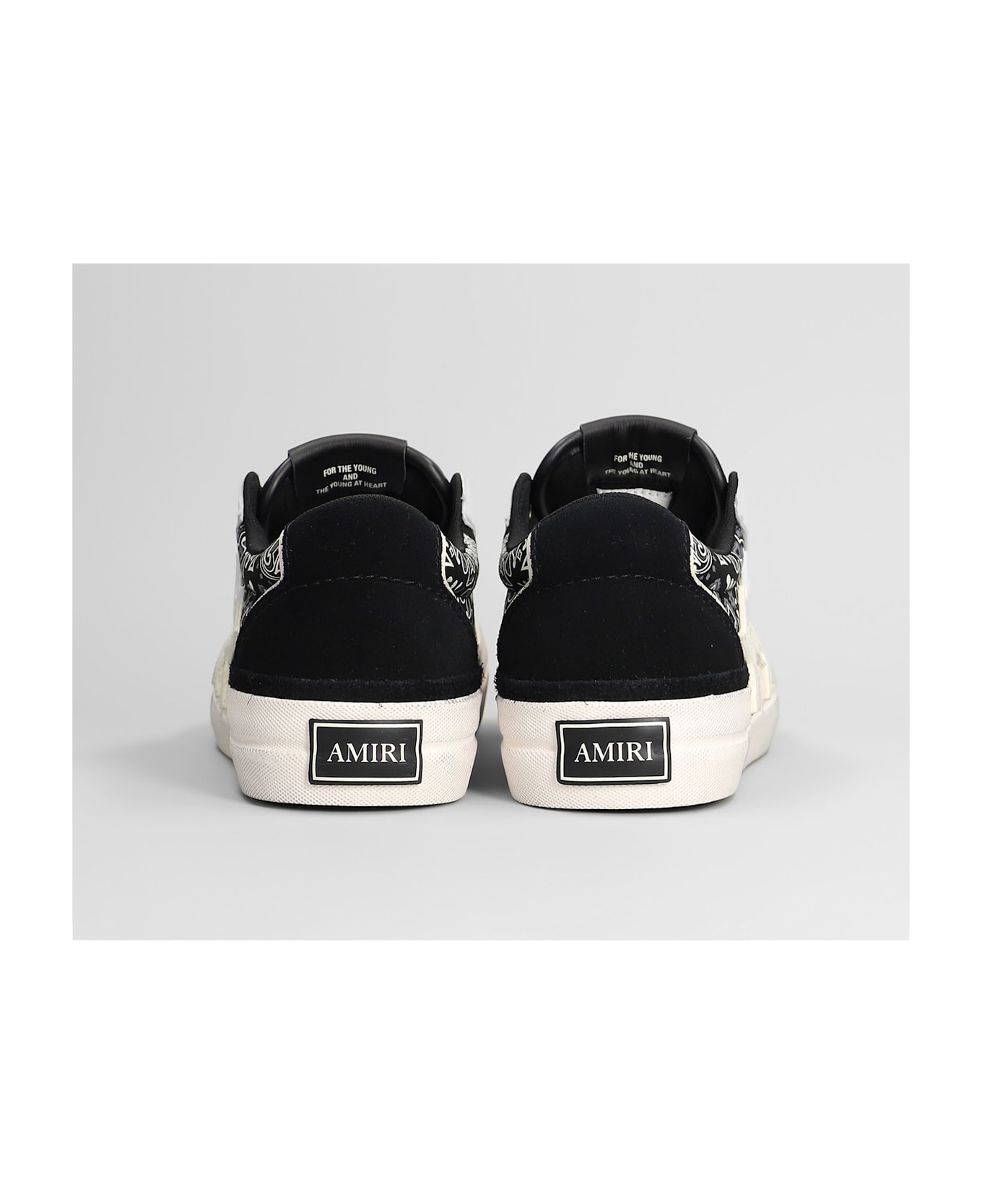 AMIRI Bandana Sunset Skate Sneakers In Black Suede - black