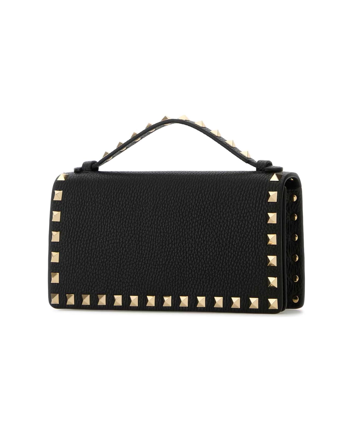 Valentino Garavani Black Leather Rockstud Handbag - NERO