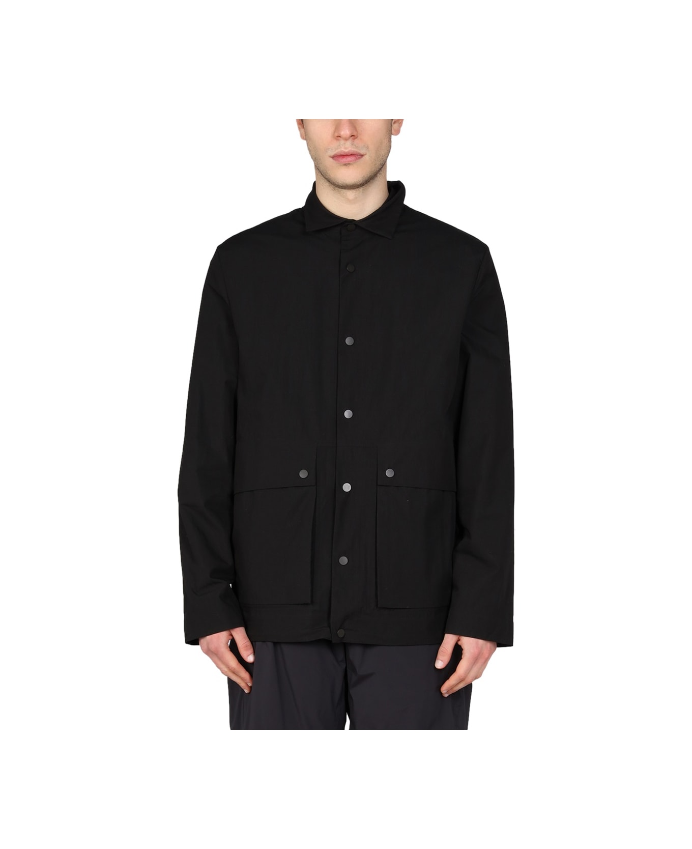Monobi Cotton And Nylon Jacket - BLACK