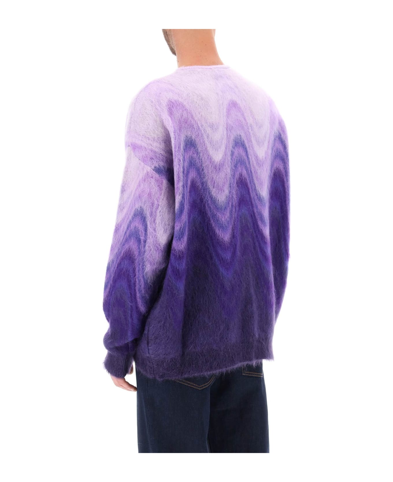 Etro Sweater In Gradient Brushed Mohair Wool - Purple