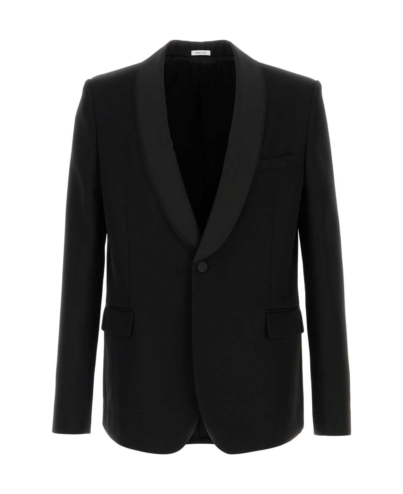 Alexander McQueen Black Wool Blazer - Black