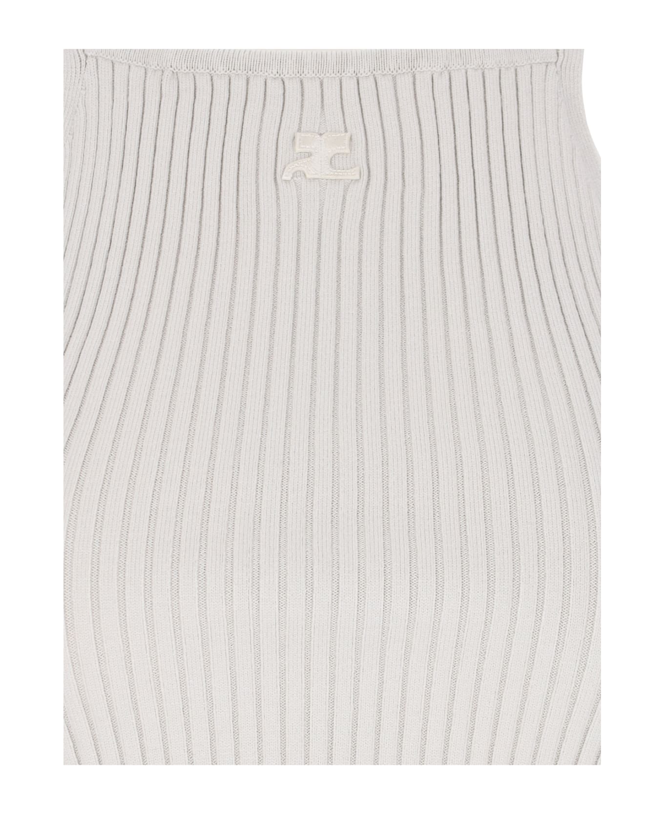 Courrèges Ribbed Tank Top - Taupe