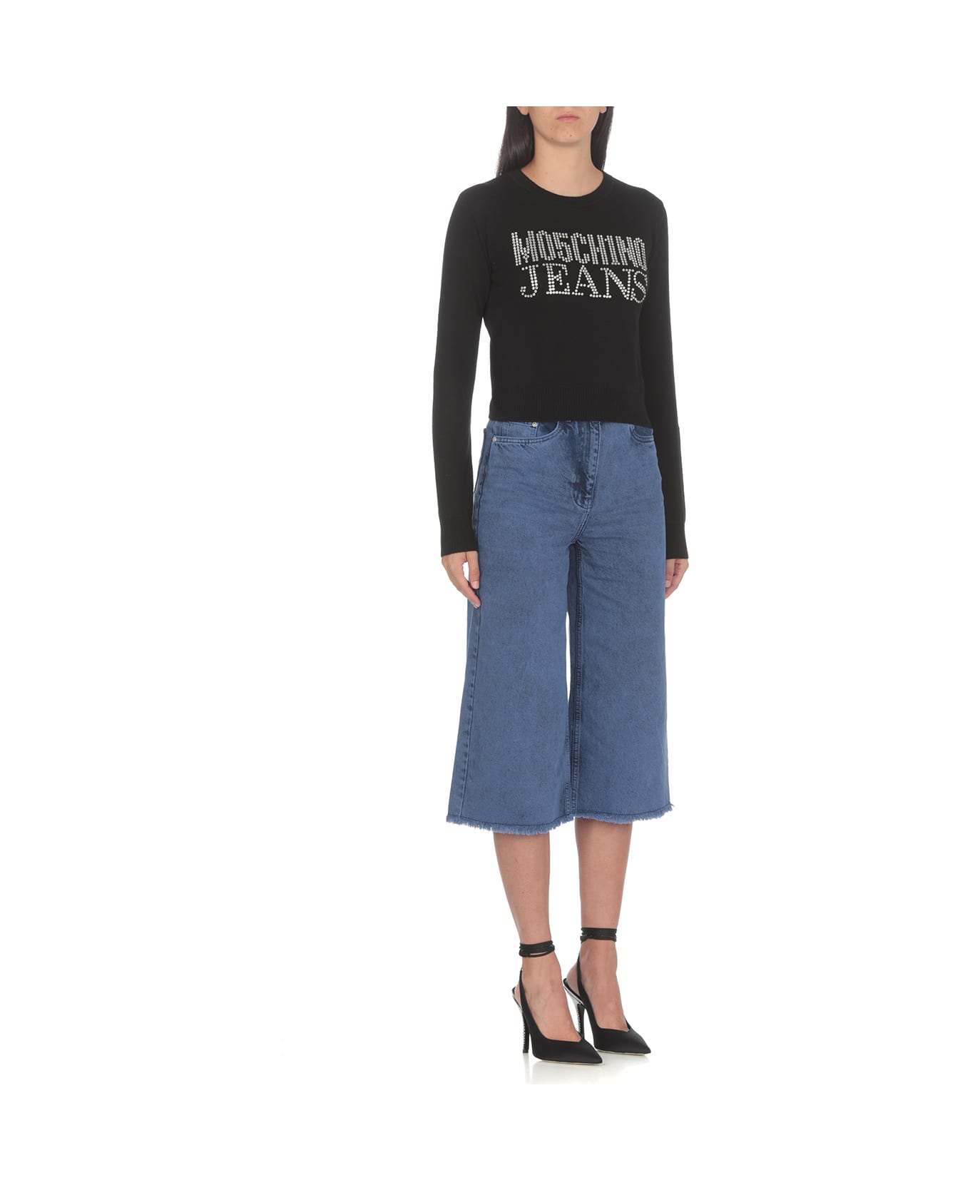 M05CH1N0 Jeans Wool Sweater - BLACK
