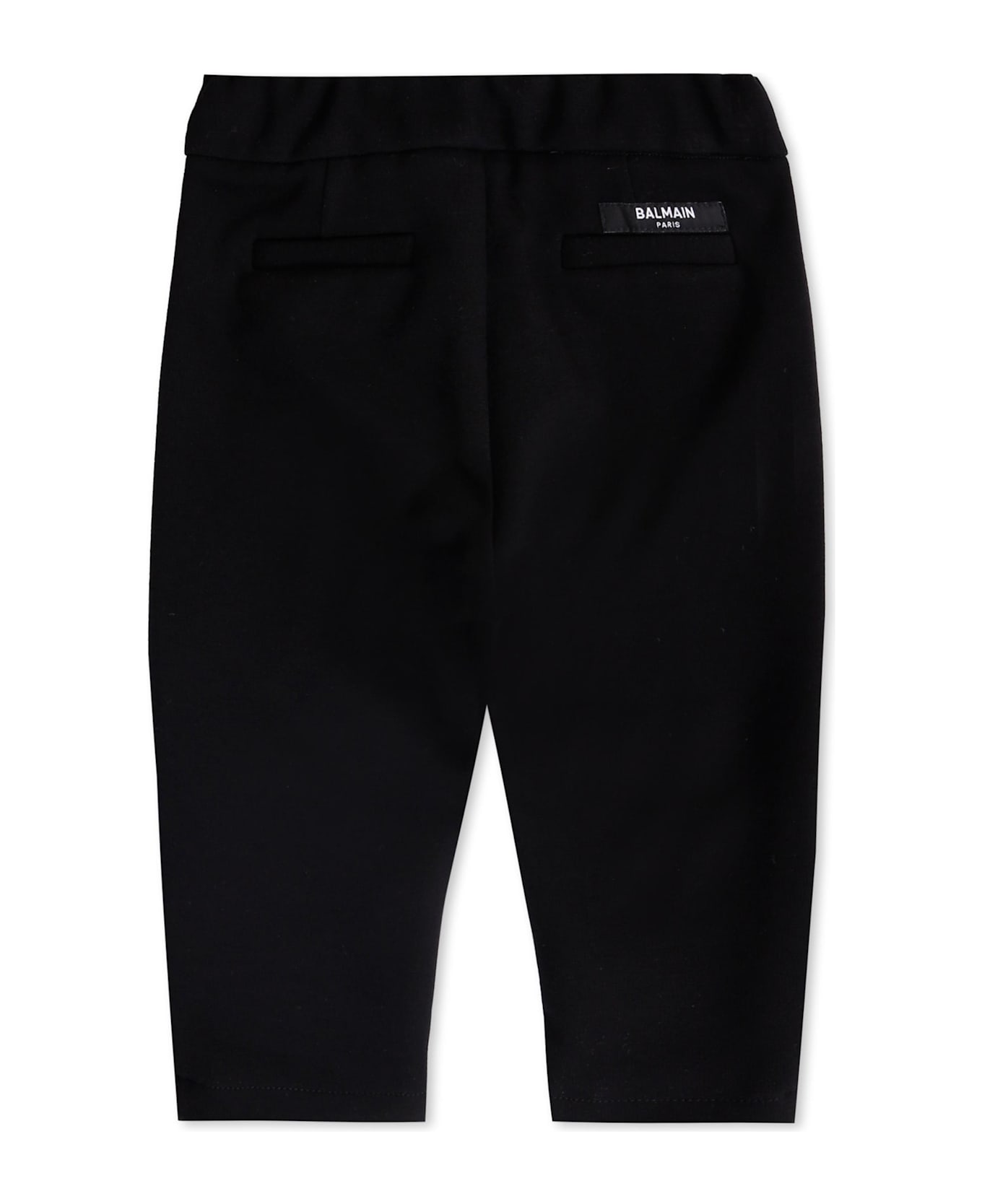 Balmain Black Trousers For Baby Boy With Logo - Black