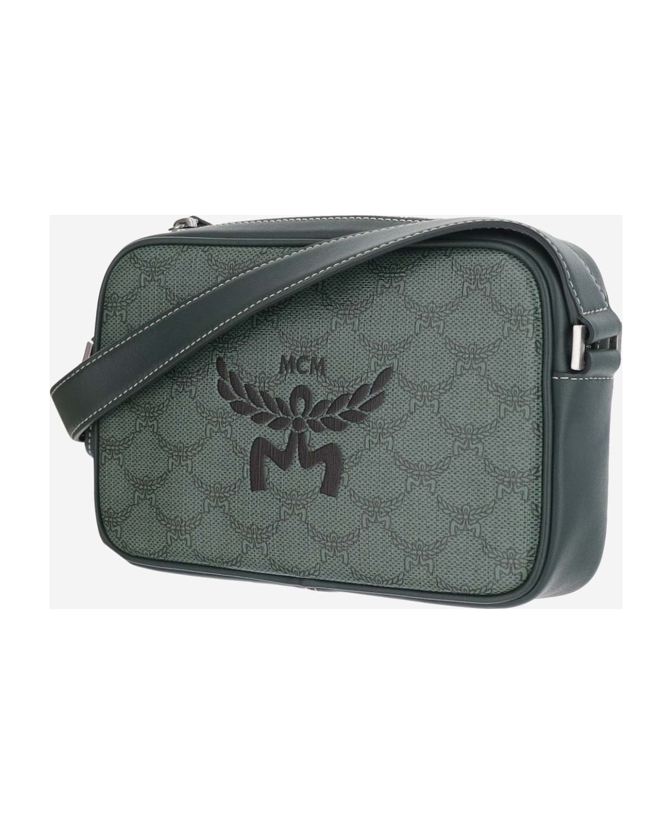 MCM Himmel Lauretos Canvas Shoulder Bag - Green