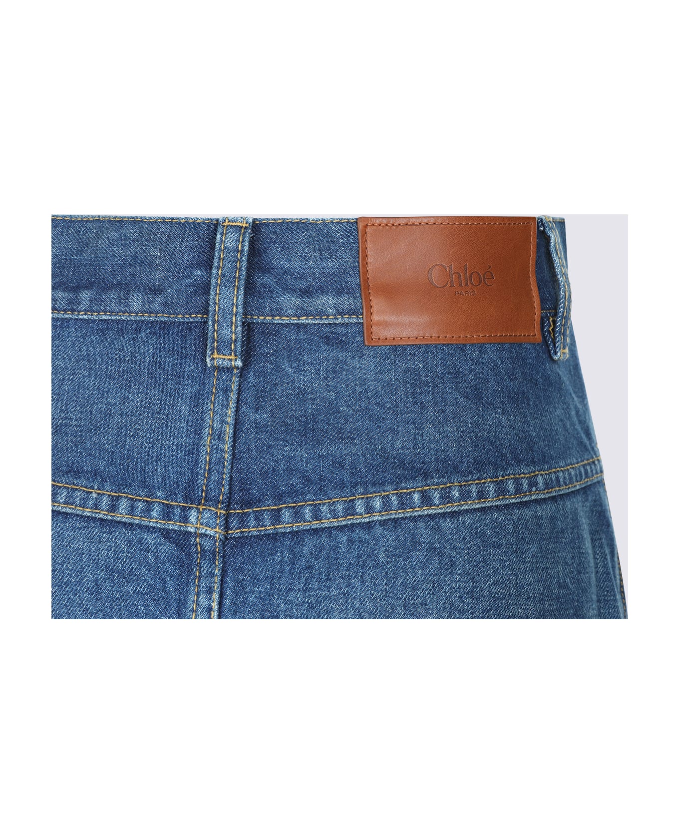 Chloé Blue Cotton Midi Skirt - HAZY BLUE