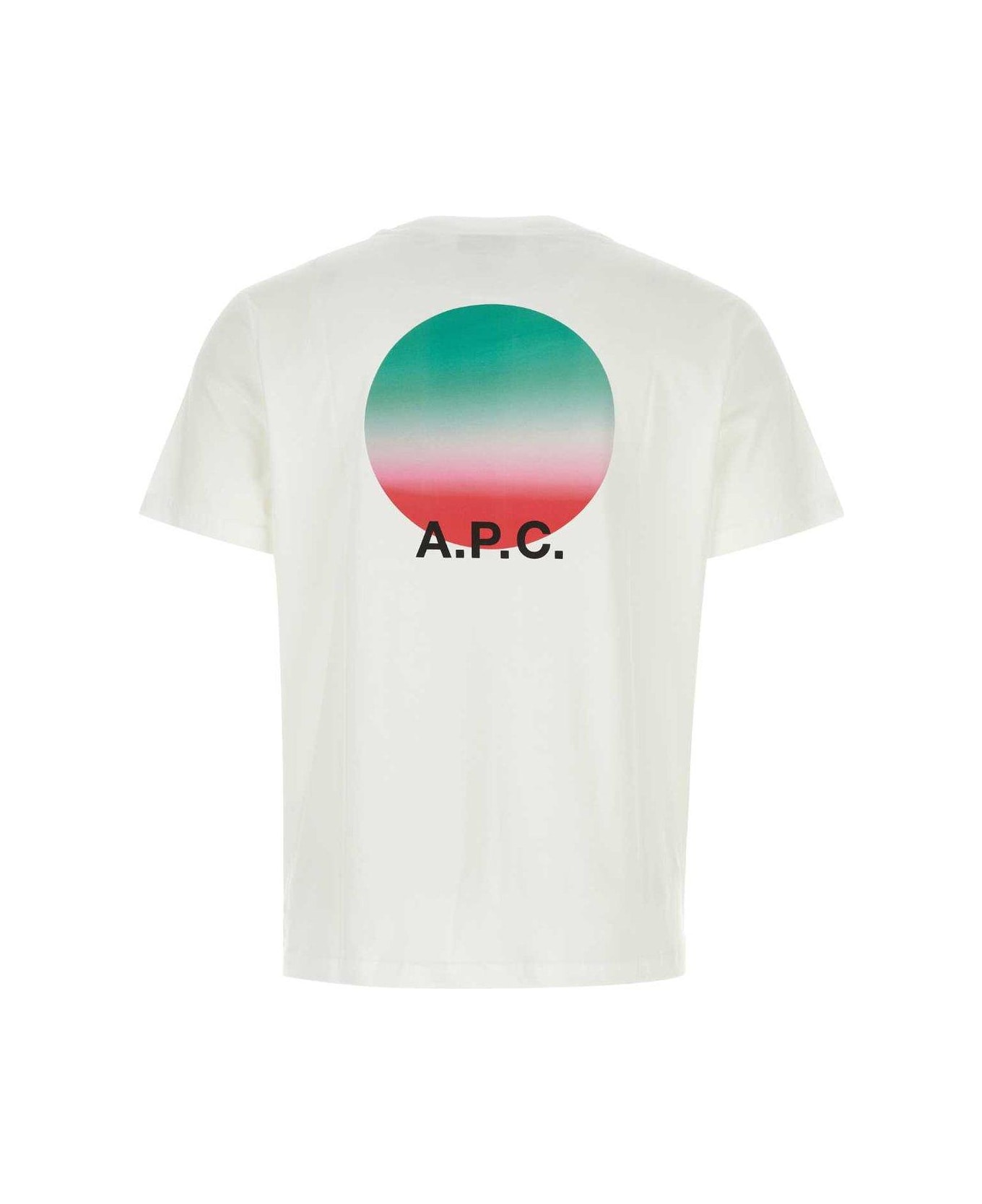 A.P.C. Logo Printed Crewneck T-shirt - WHITE シャツ