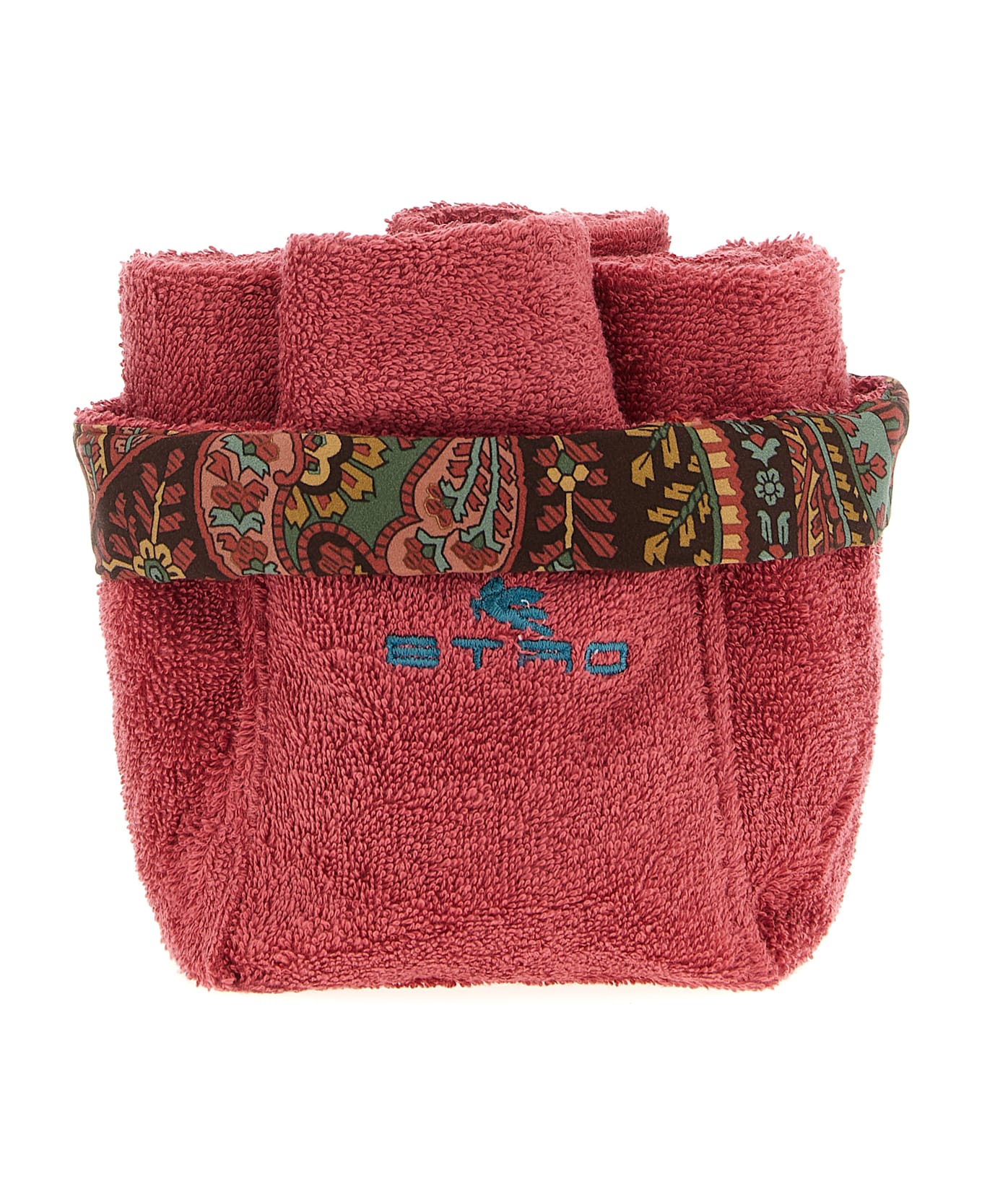 Etro Set Of 4 Washbasins + 'giano' Basket - Red