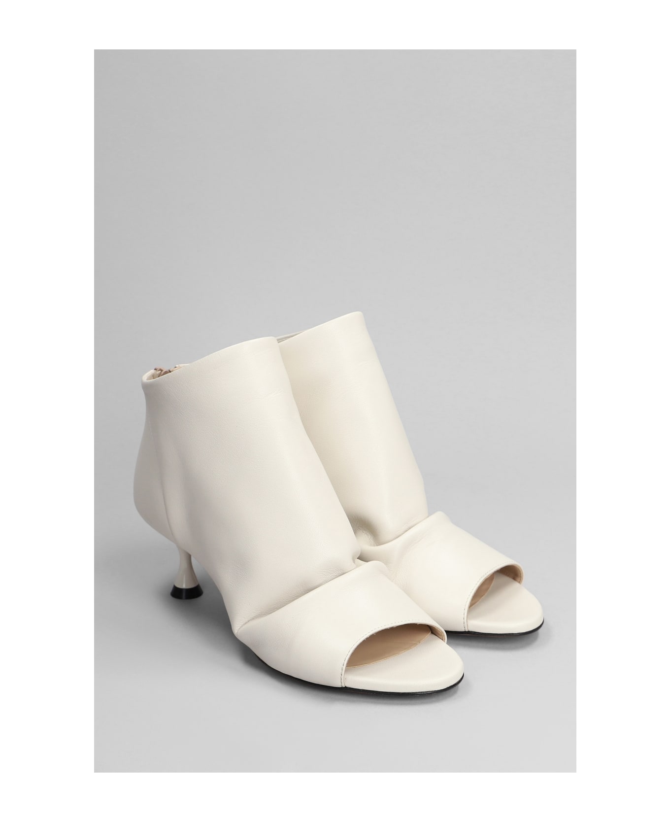 Marc Ellis High Heels Ankle Boots In Beige Leather - beige ブーツ