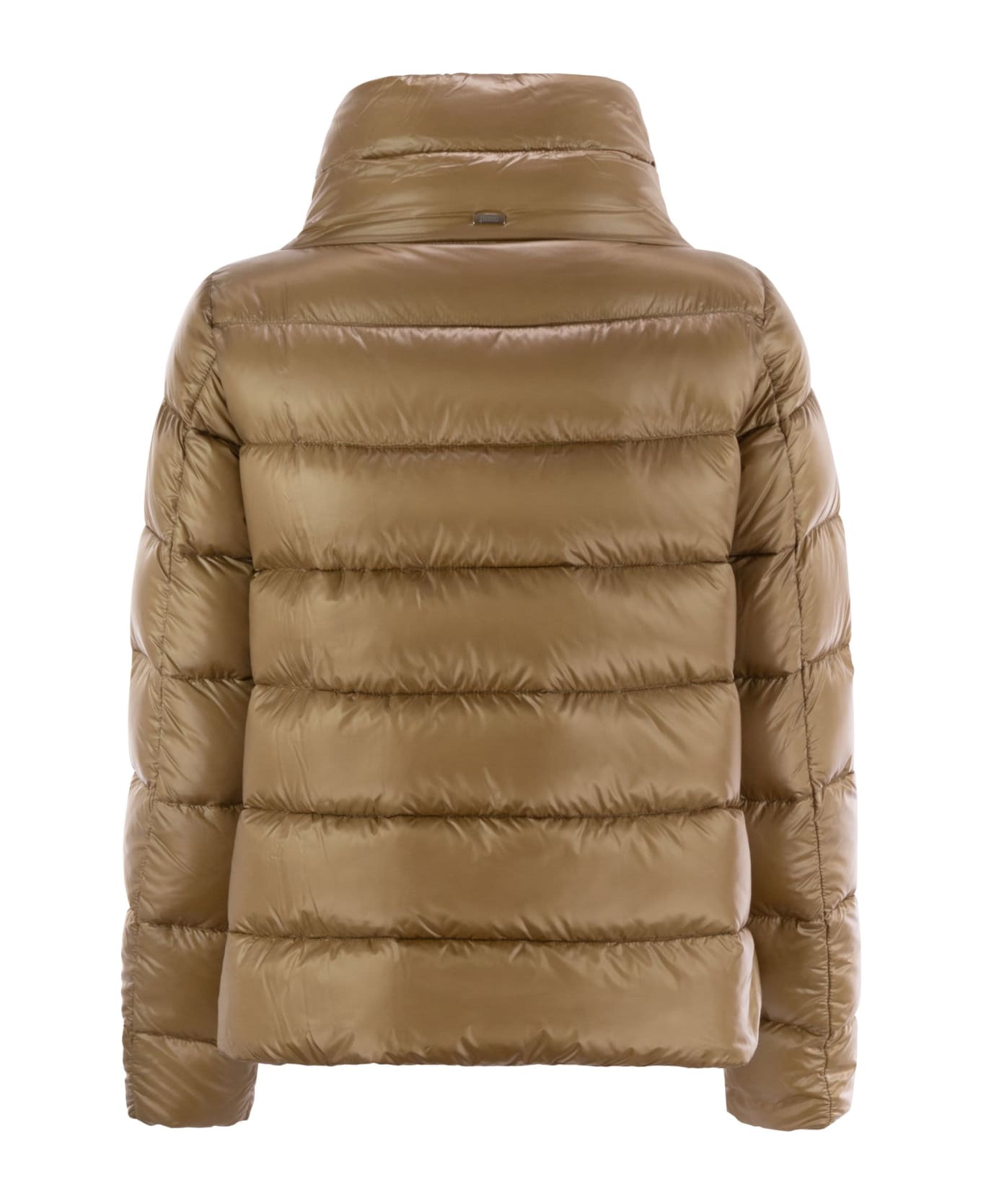 Herno Down Jacket With Ring Collar - Camel