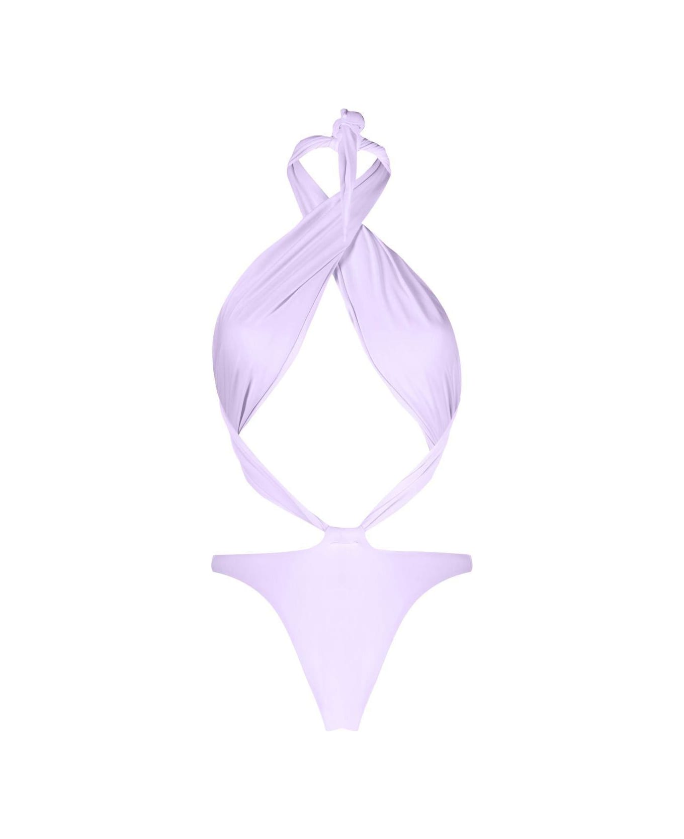 Reina Olga Showpony Cut-out Halterneck Swimsuit - Lilac