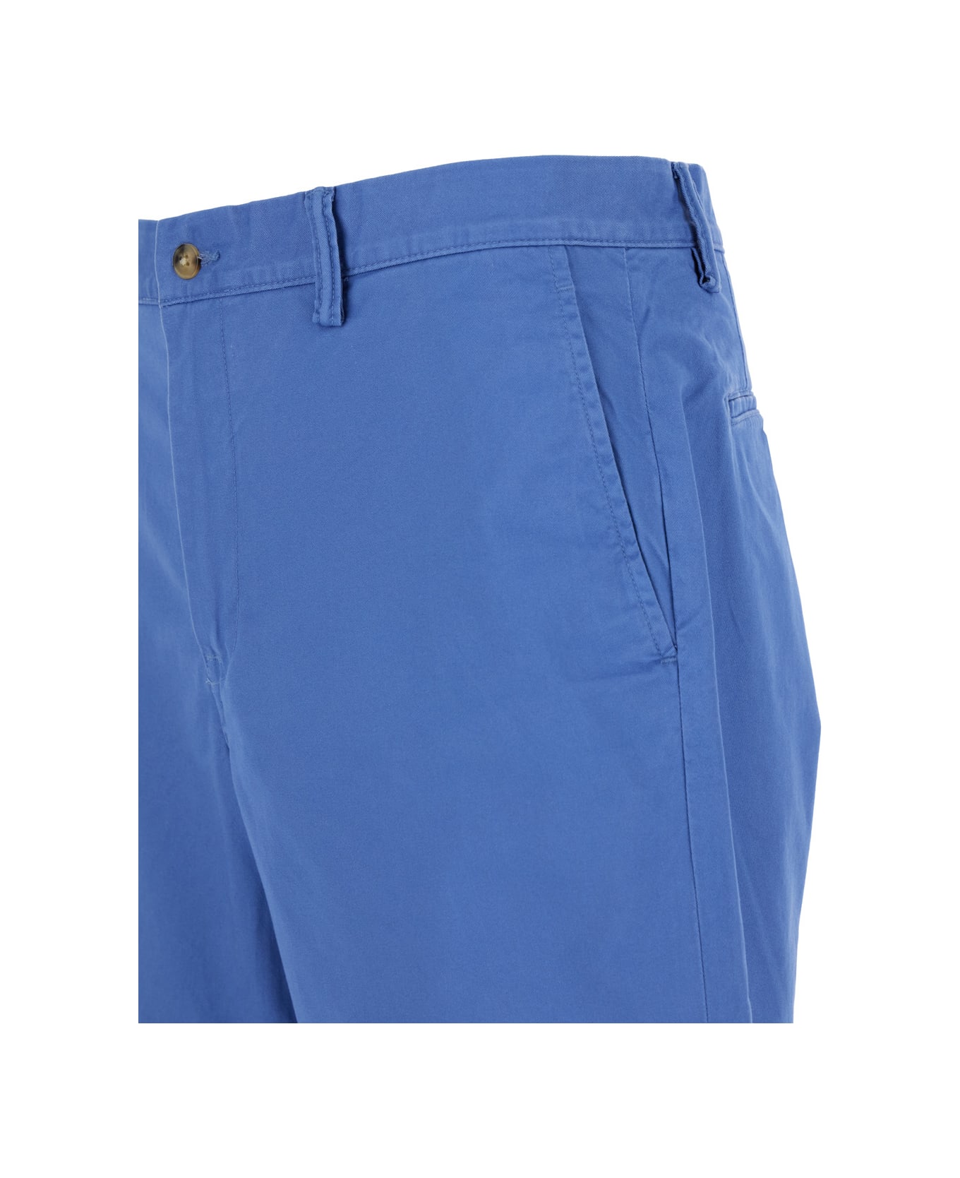 Polo Ralph Lauren Blue Bermuda Shorts In Stretch Cotton Man - Blu ボトムス