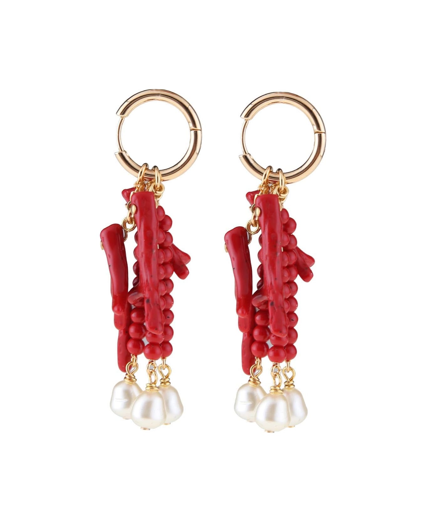 Dolce & Gabbana Dolce And Gabbana Earrings With Coral Branches - Gold