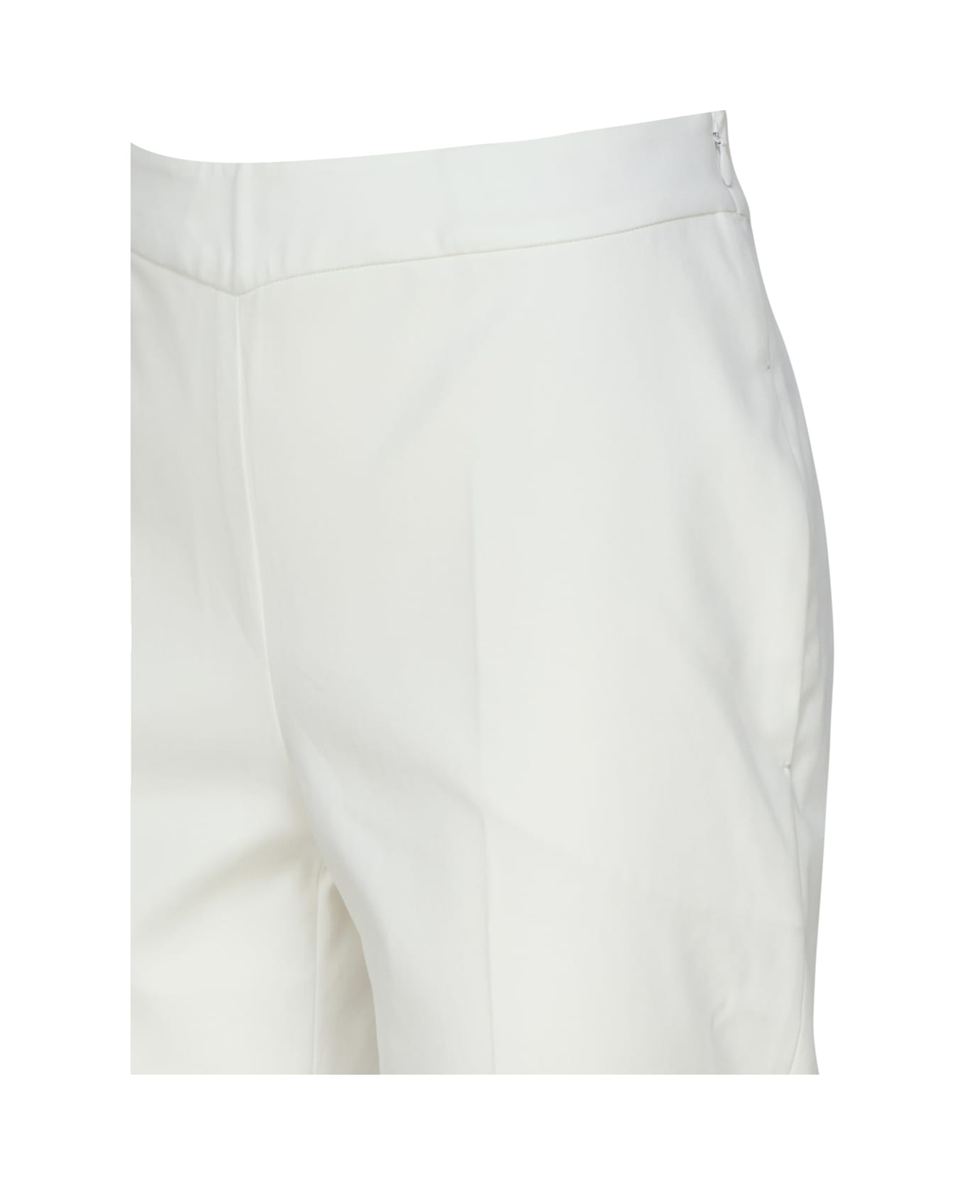 Genny Cotton Trousers With Strap - Off white