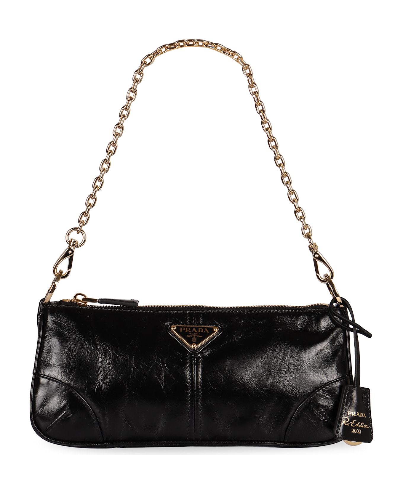 PRADA リ・エディション 2002 ミディアム レザー Prada Re-Edition 2002 Medium Shiny Leather Shoulder Bag