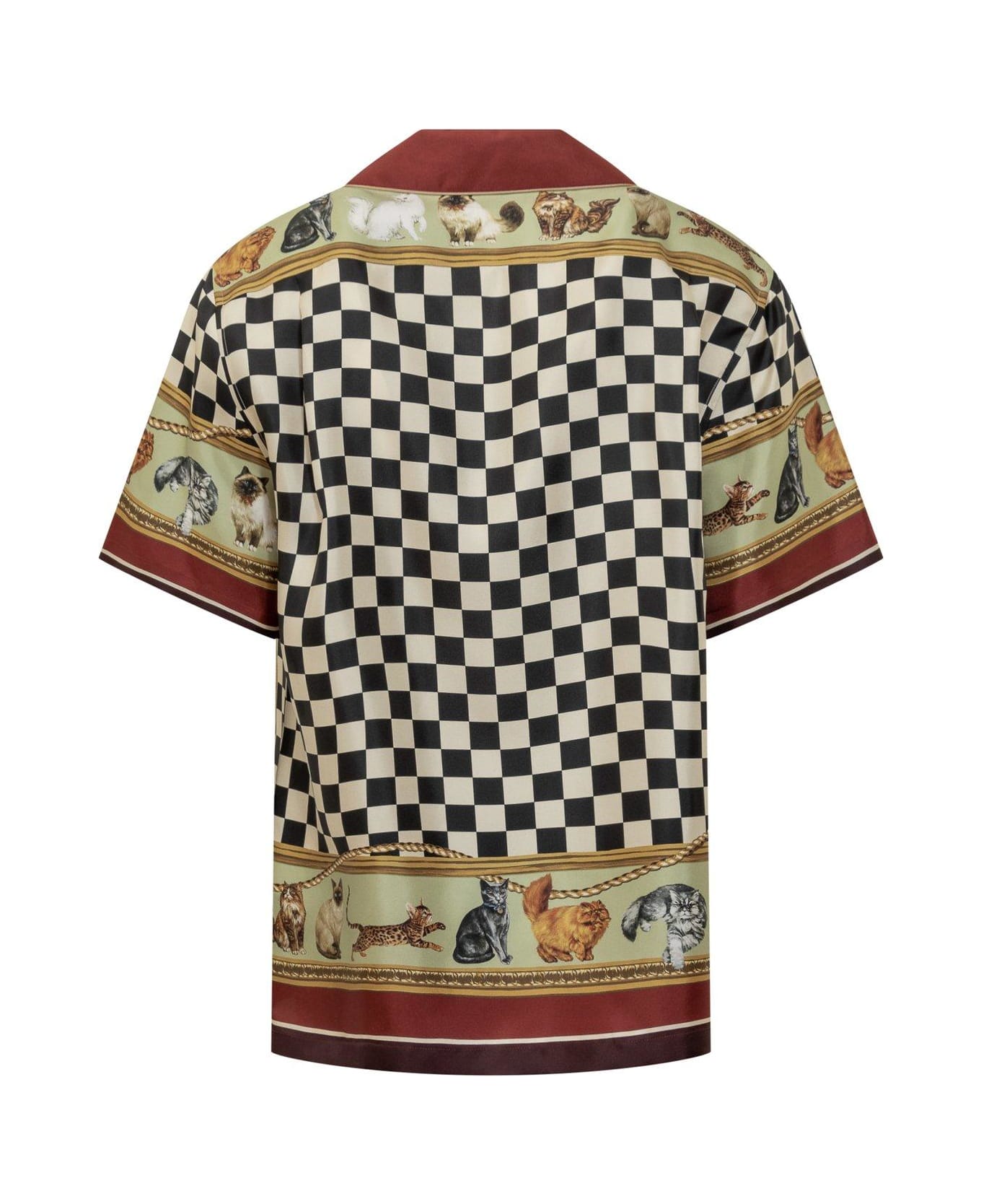 Dolce & Gabbana Cat Printed Short-sleeved Shirt - MultiColour