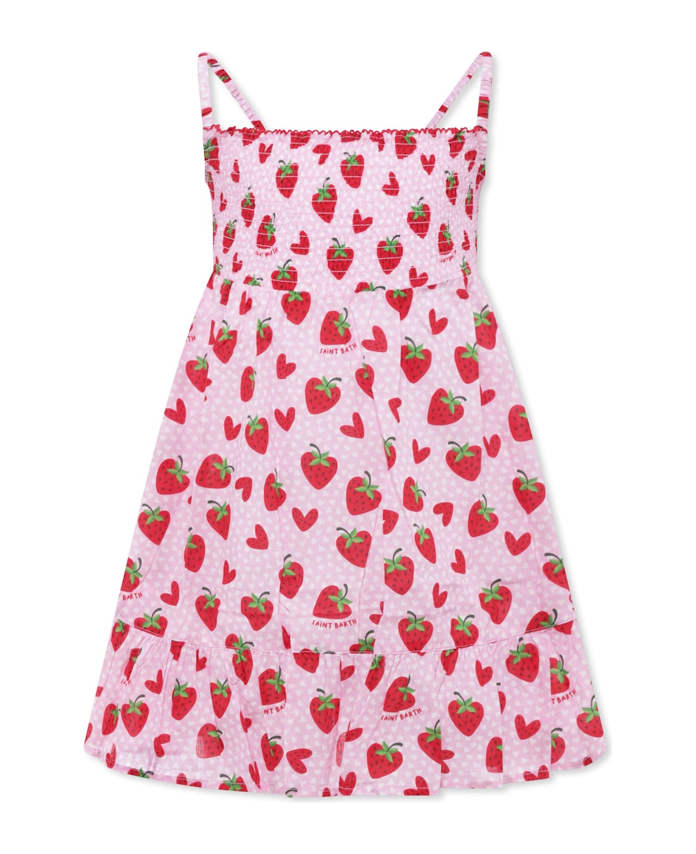 MC2 Saint Barth Pink Dress For Girl With Strawberries - Pink