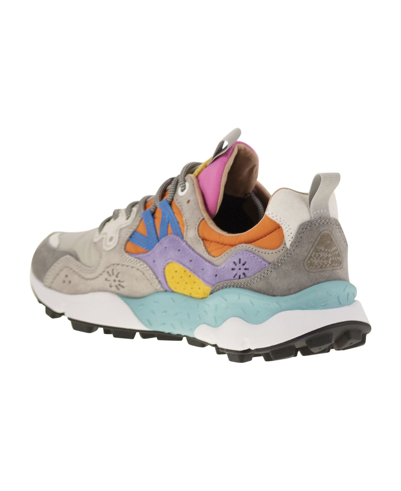 Flower Mountain Yamano 3 - Sneakers In Suede And Technical Fabric - Grey