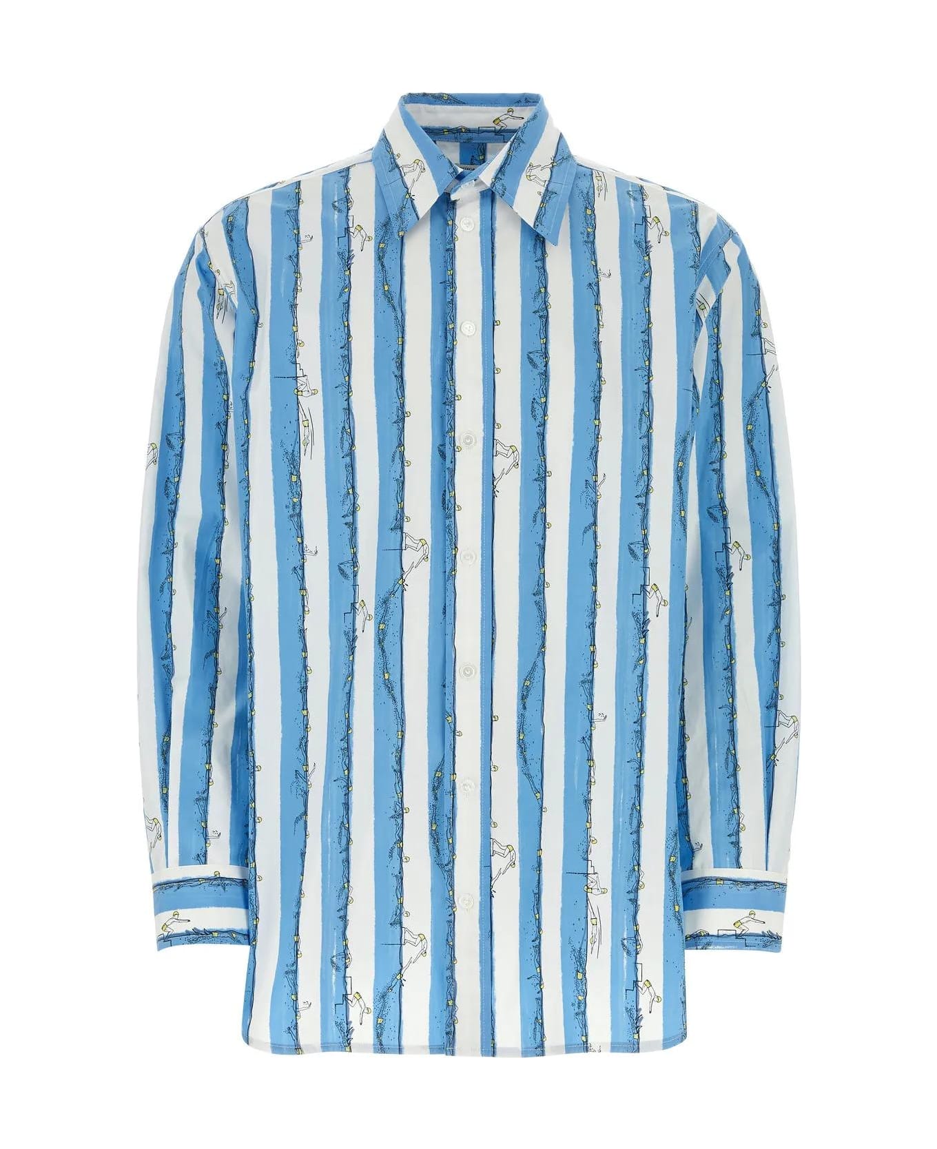 Bottega Veneta Printed Poplin Shirt - Admiral/pineapple シャツ