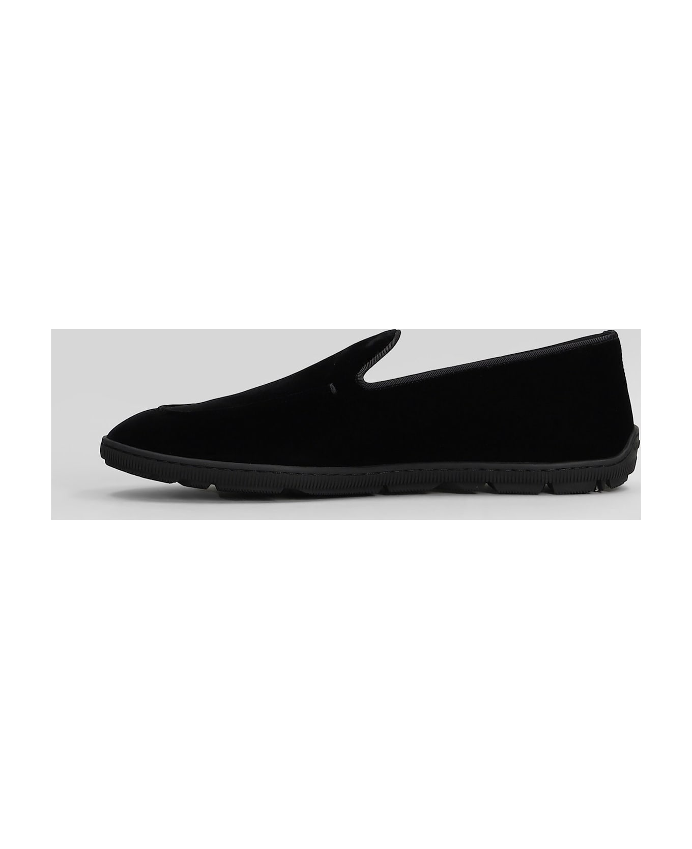 Giorgio Armani Sneakers In Black Velvet - black