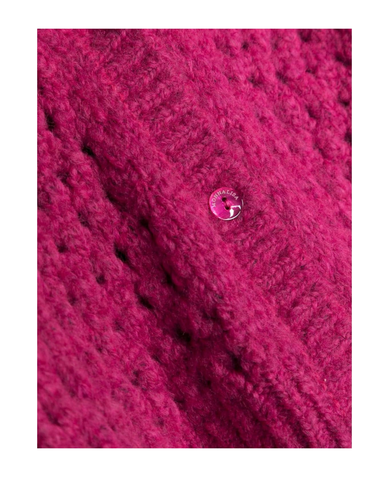 Monnalisa Pink Acrylic Cardigan - FUXIA