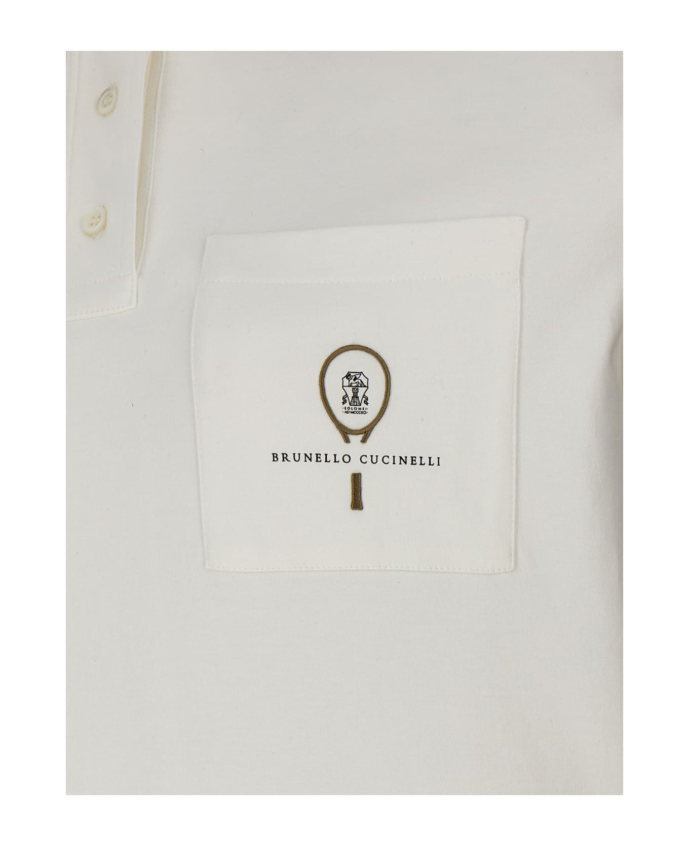 Brunello Cucinelli Logo Polo Dress - White