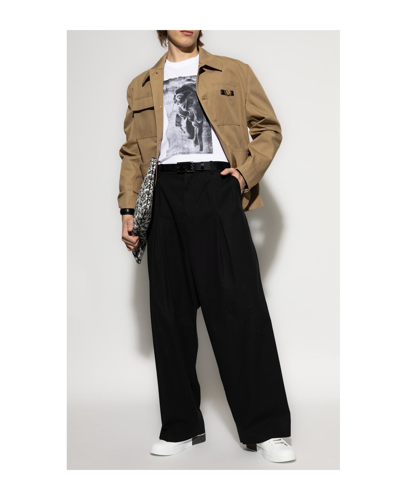 Versace Jacket With Appliqué - Dark sand