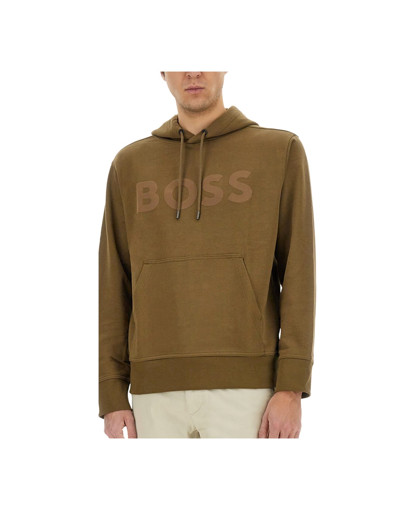 Hugo Boss Sweatshirt With Logo - BROWN