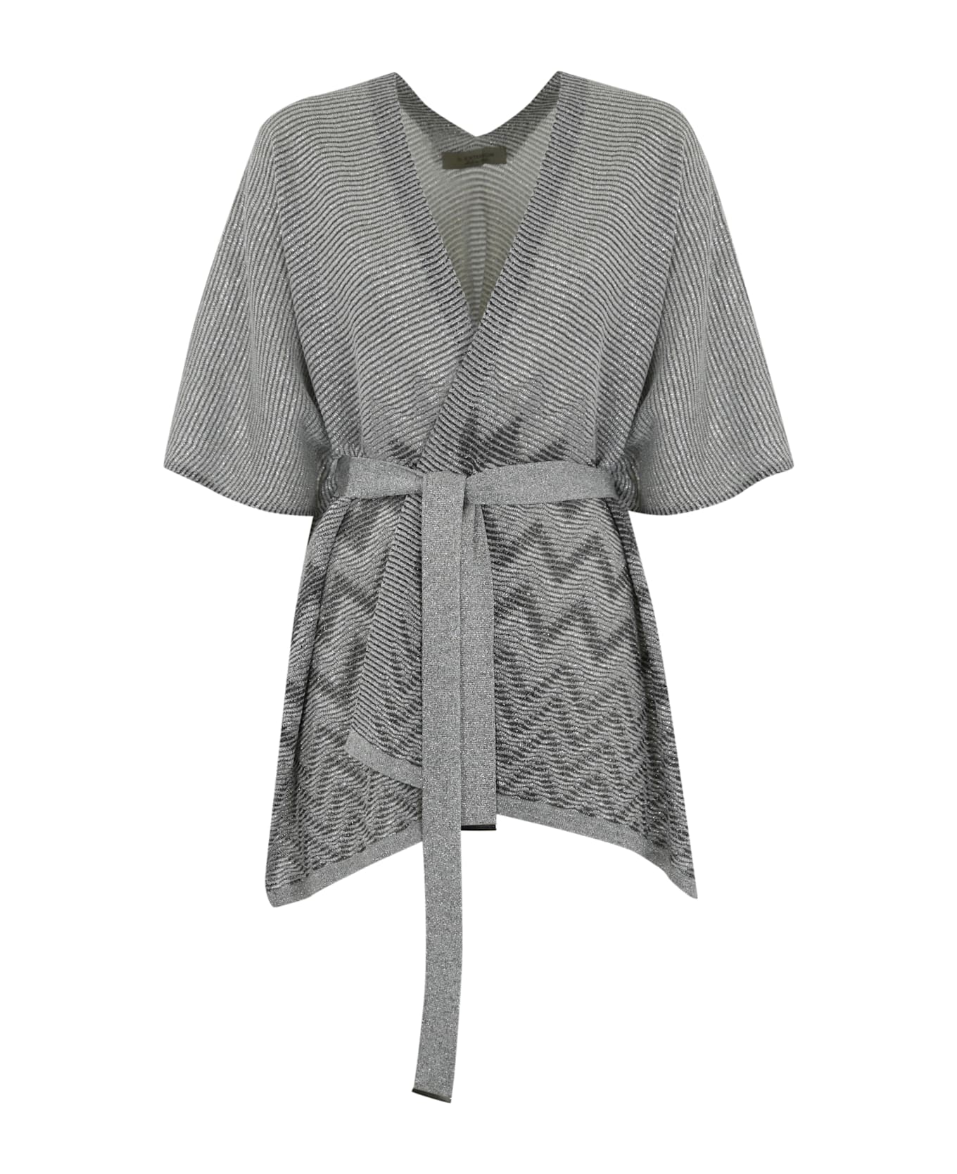 D.Exterior Degraded Poncho In Viscose And Lurex - Acciaio