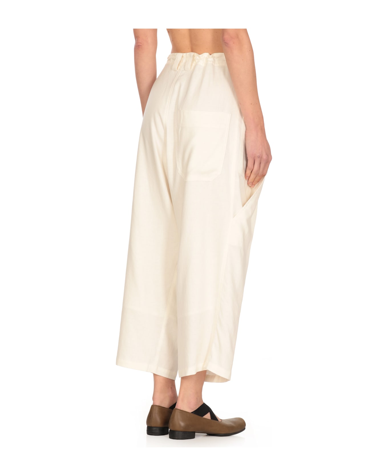 Y
s Linen Blend Pants - White
