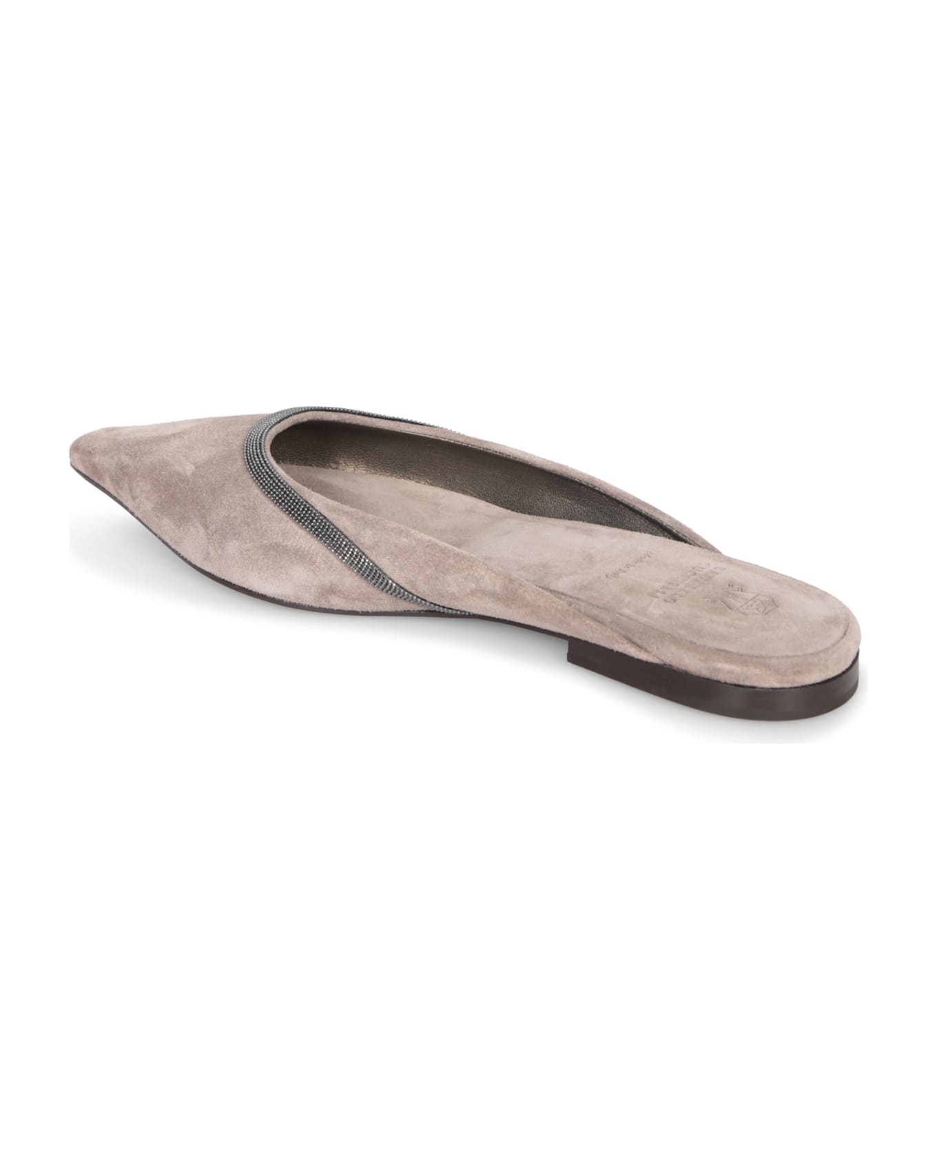 Brunello Cucinelli Beige Suede Mules - Beige