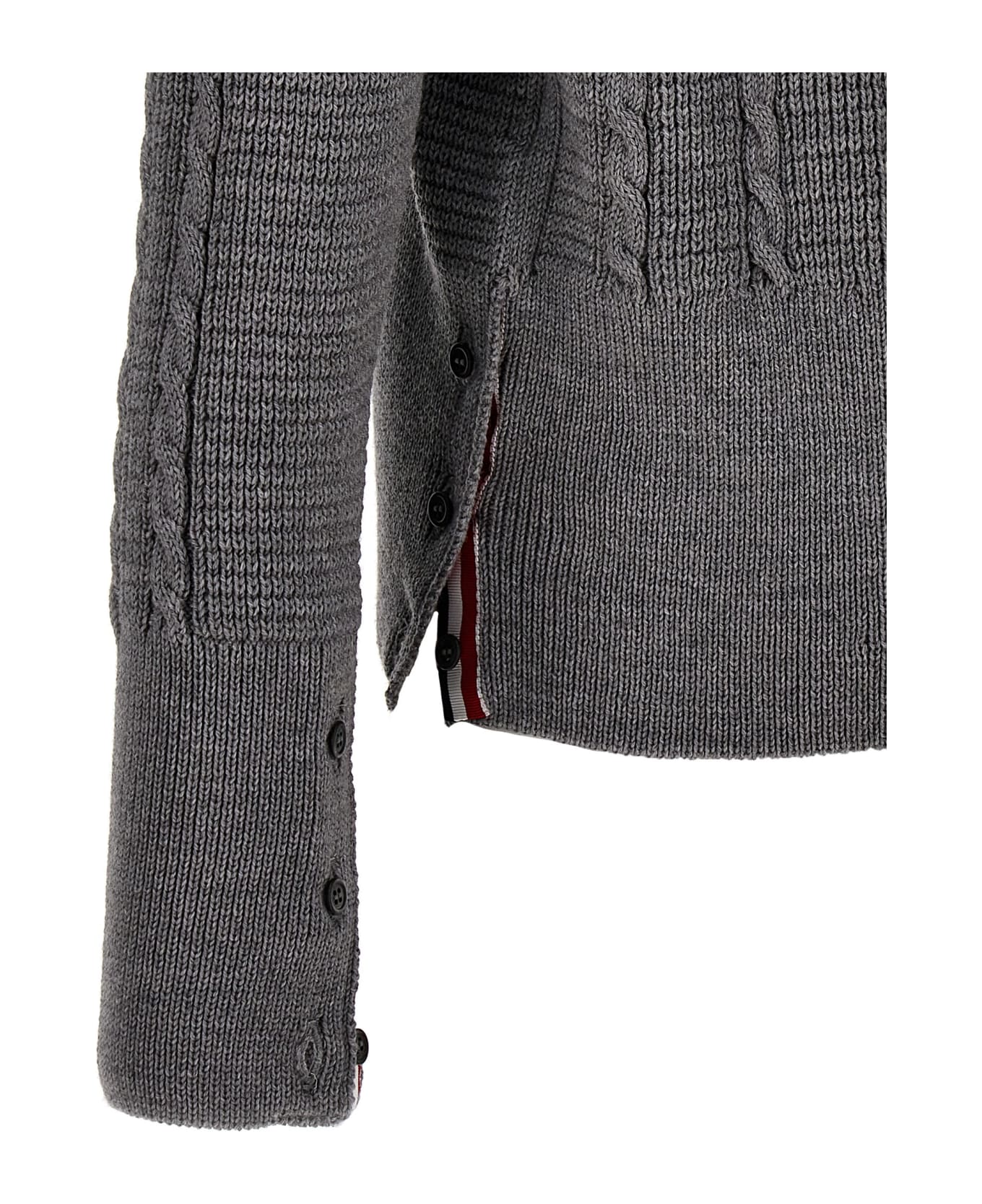 Thom Browne 'cable Stitch' Cardigan - Gray