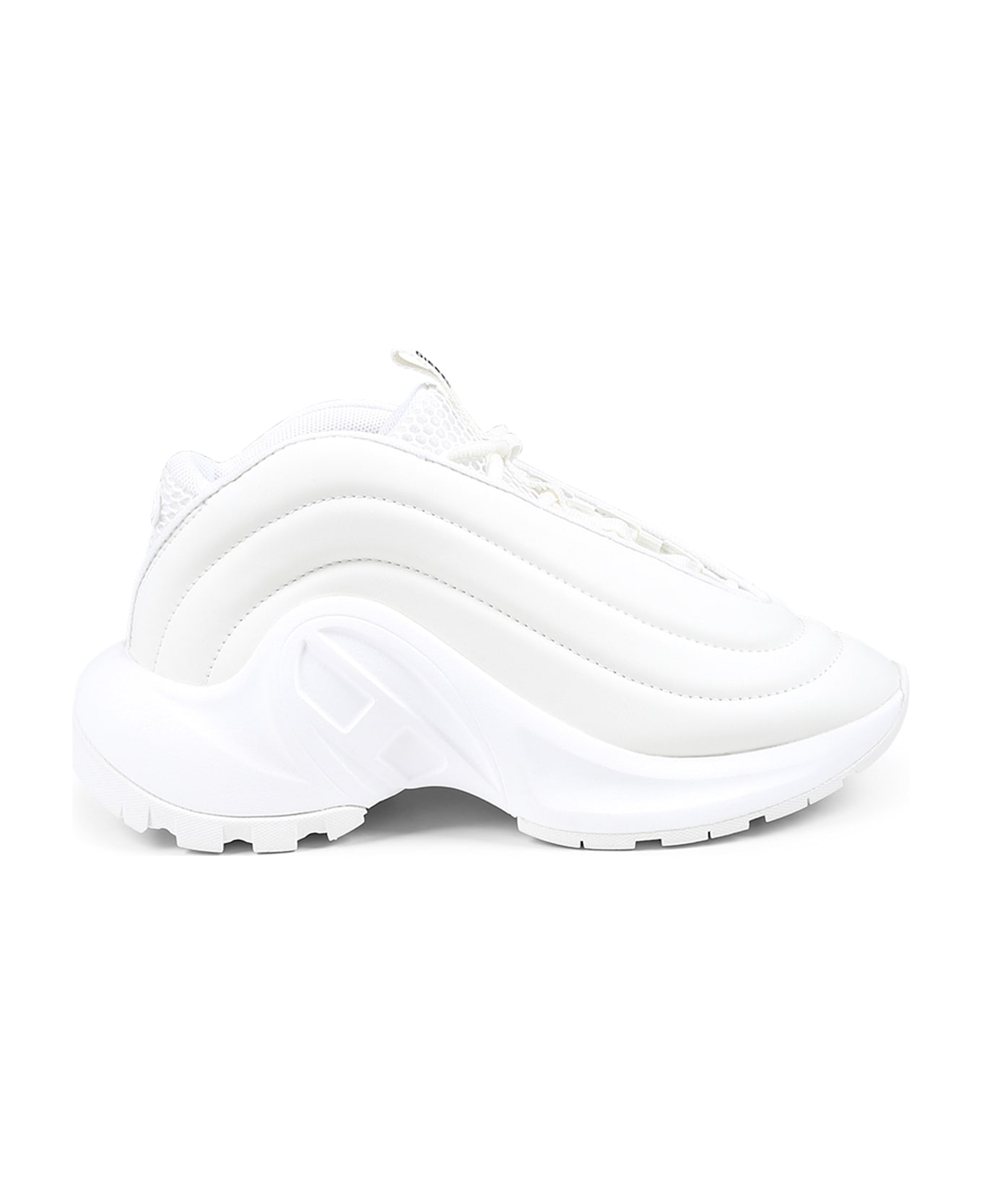 Diesel White Sneakers For Kids With Logo - White