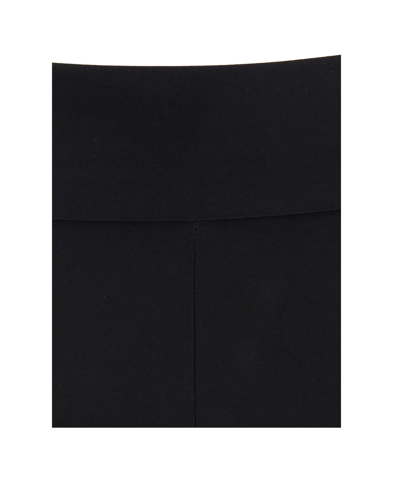 Norma Kamali Black Pants With Elastic Waist In Tech Fabric Woman - Black