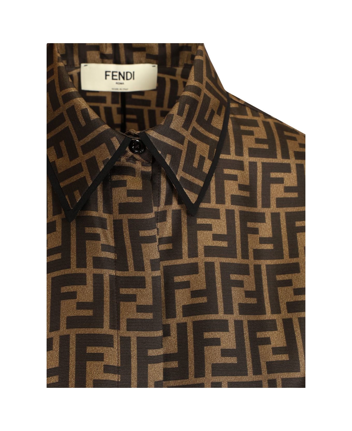Fendi Silk Twill Dress - Brown
