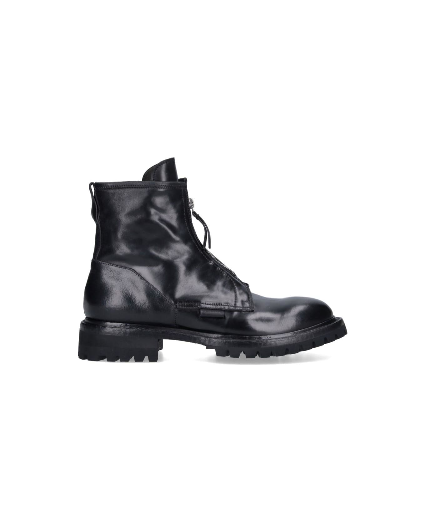 Premiata Leather Ankle Boots Boots - BLACK