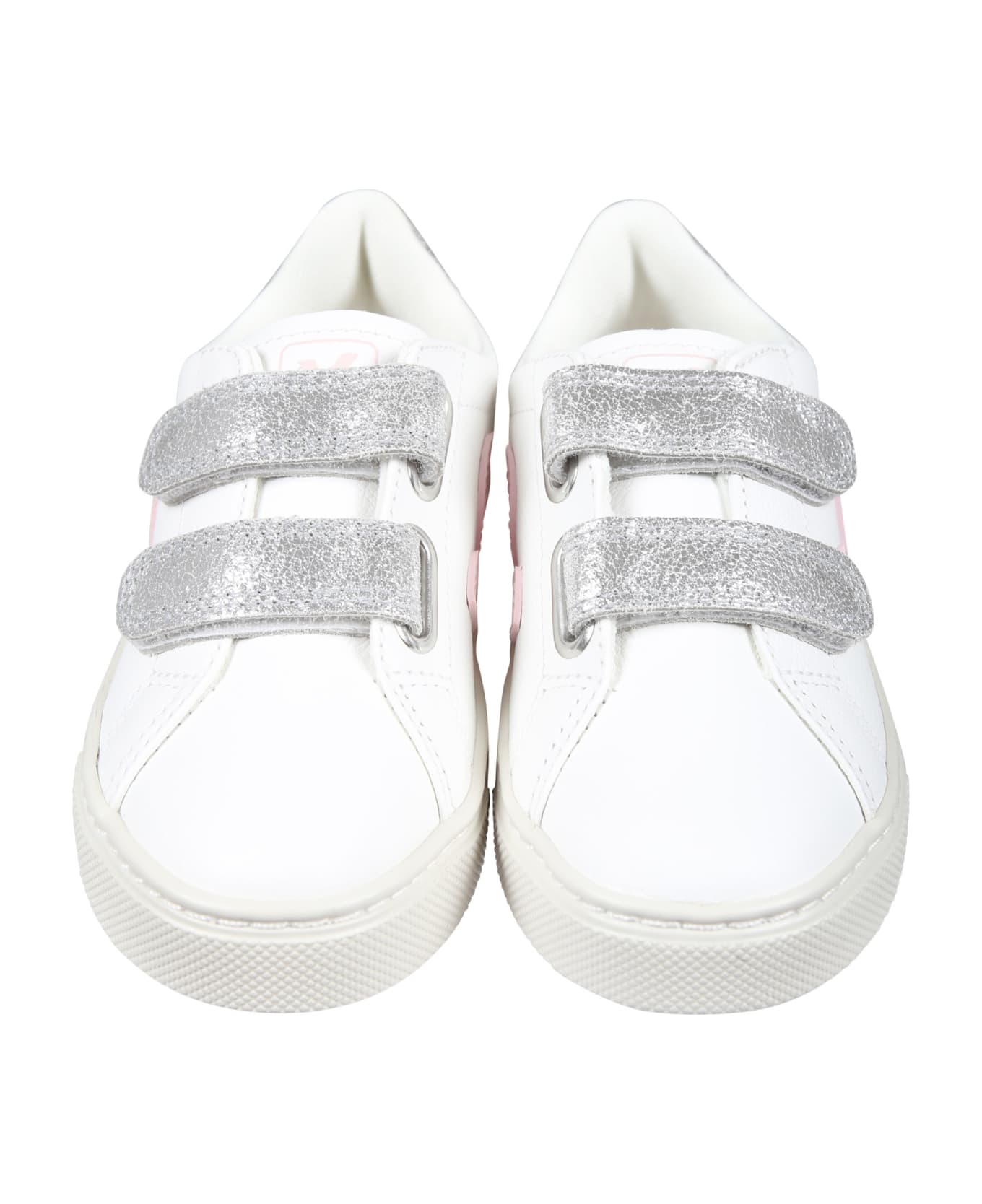 Veja White Sneakers For Girl With Logo - White