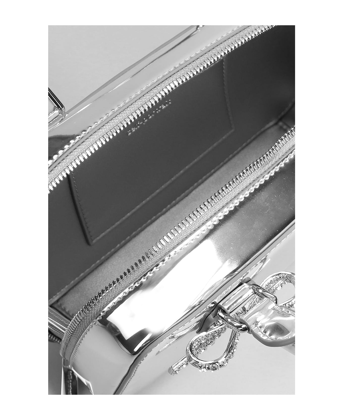 self-portrait Hand Bag In Silver Leather - silver