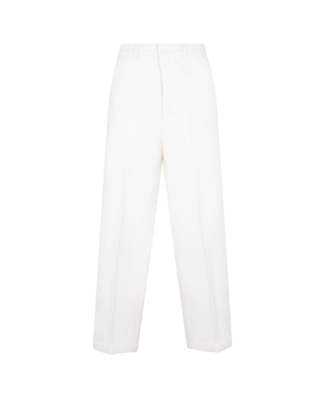 Ami Alexandre Mattiussi Paris Straight-leg Pleat-detailed Trousers - WHITE ボトムス