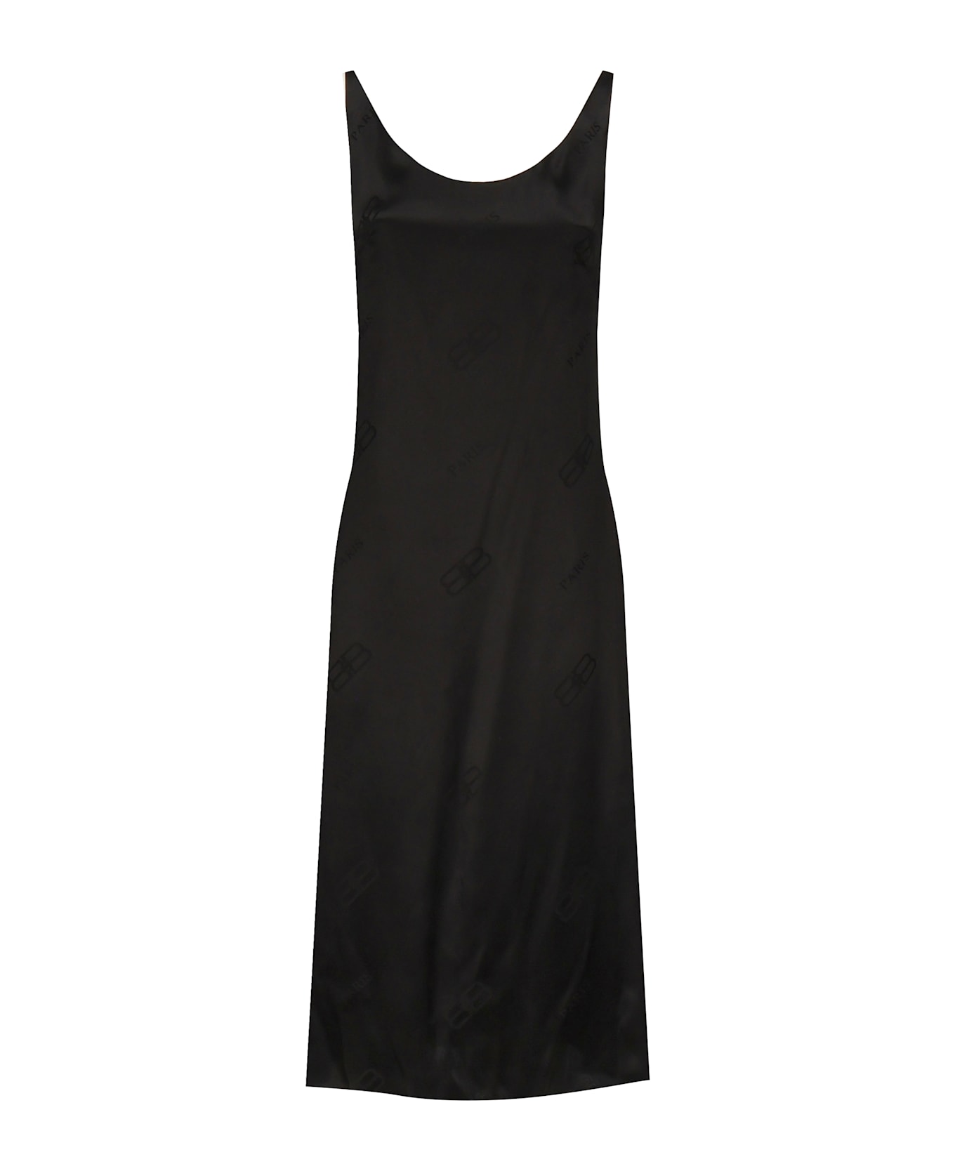 Balenciaga Bb Paris Jacquard Midi Dress - Black