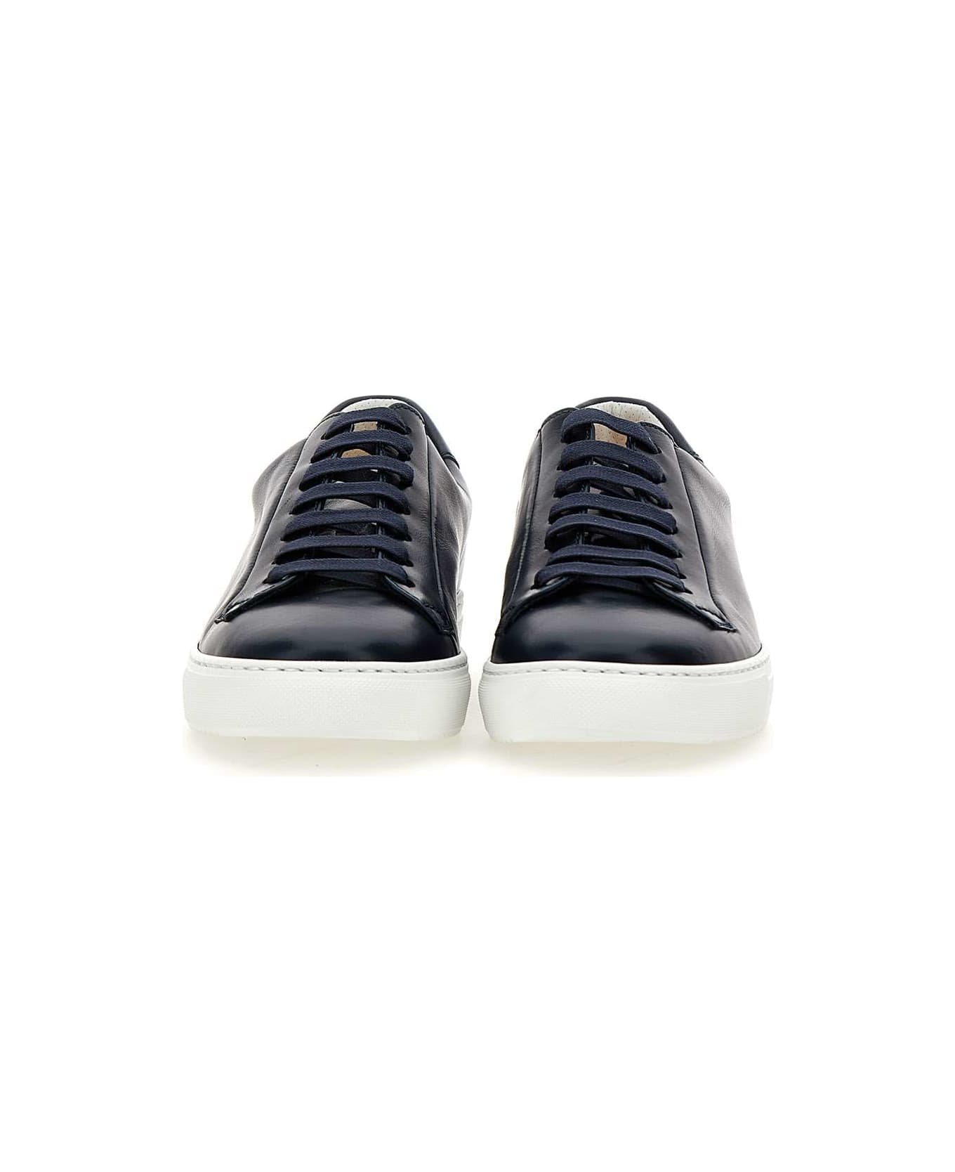 Doucal's "chiffon" Leather Sneakers - BLUE スニーカー