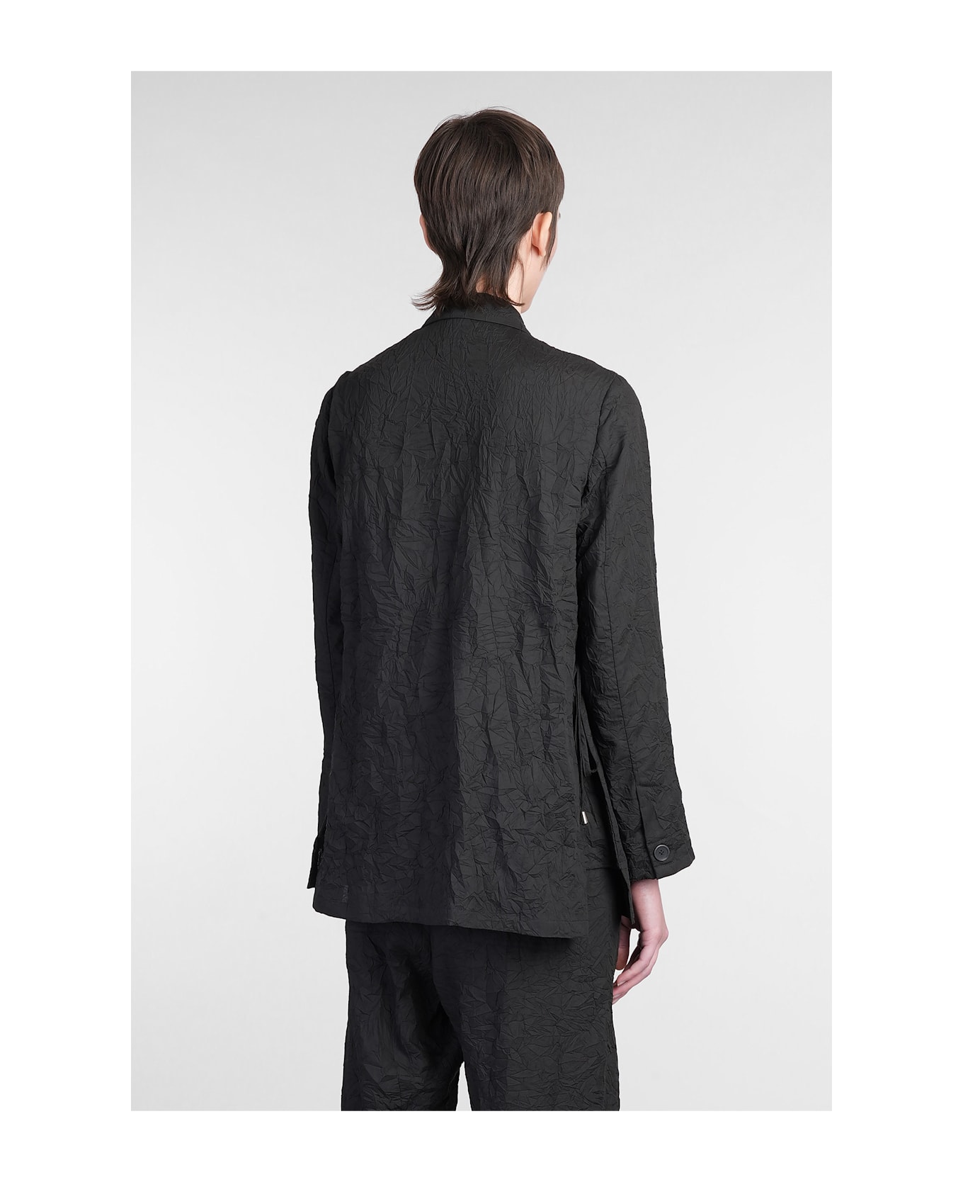Holy Caftan Jam Blazer In Black Cotton - black
