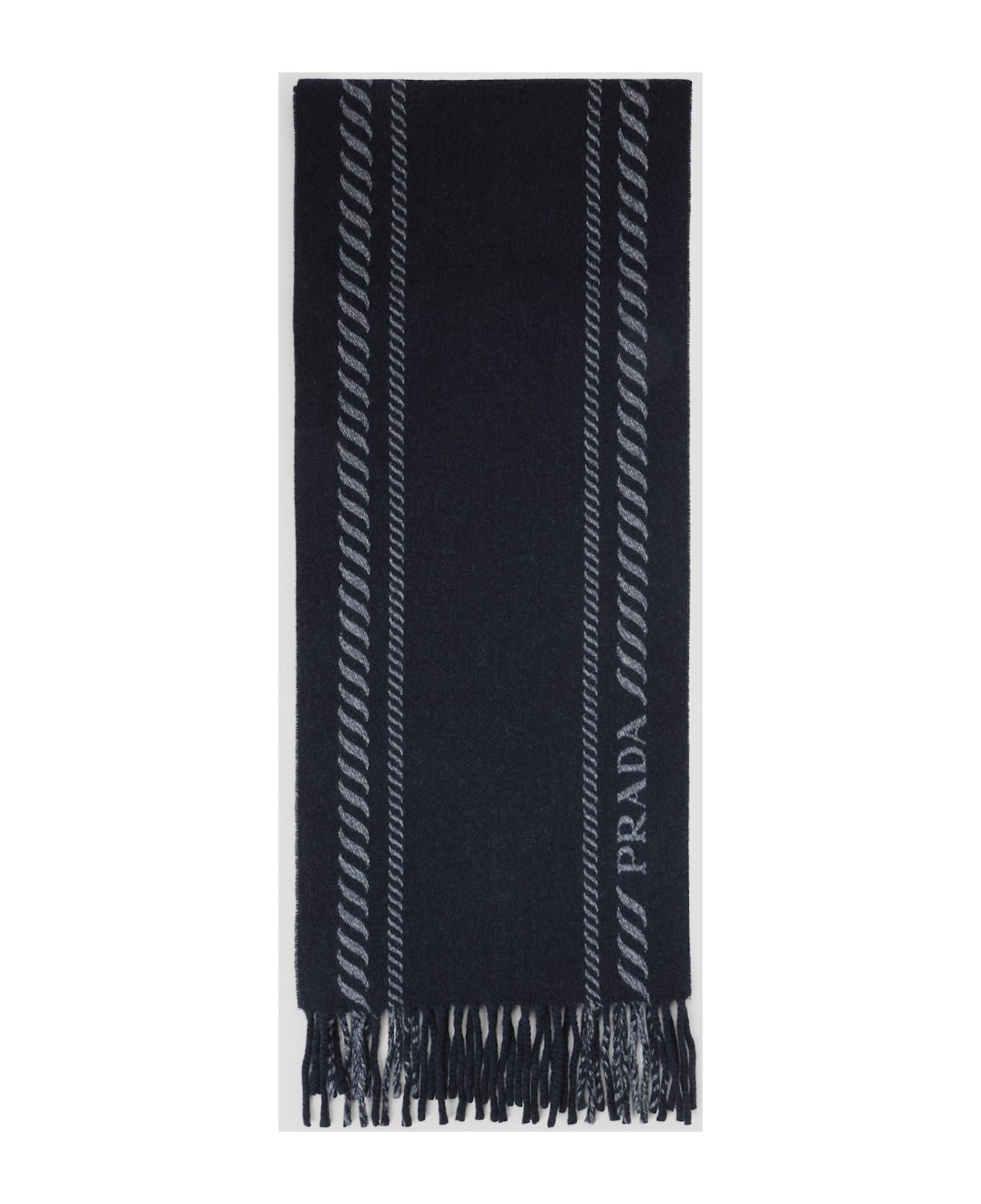 Prada Virgin Wool And Cashmere Scarf - Bleu